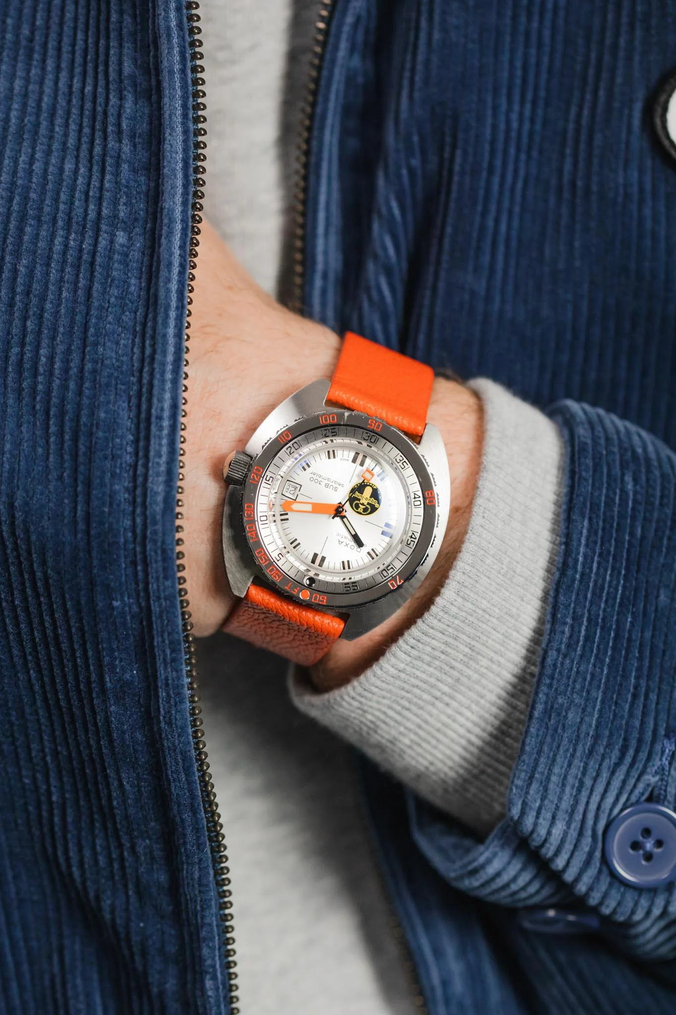 Pebro BILLY Genuine Goatskin Leather Watch Strap in ORANGE - Image 5