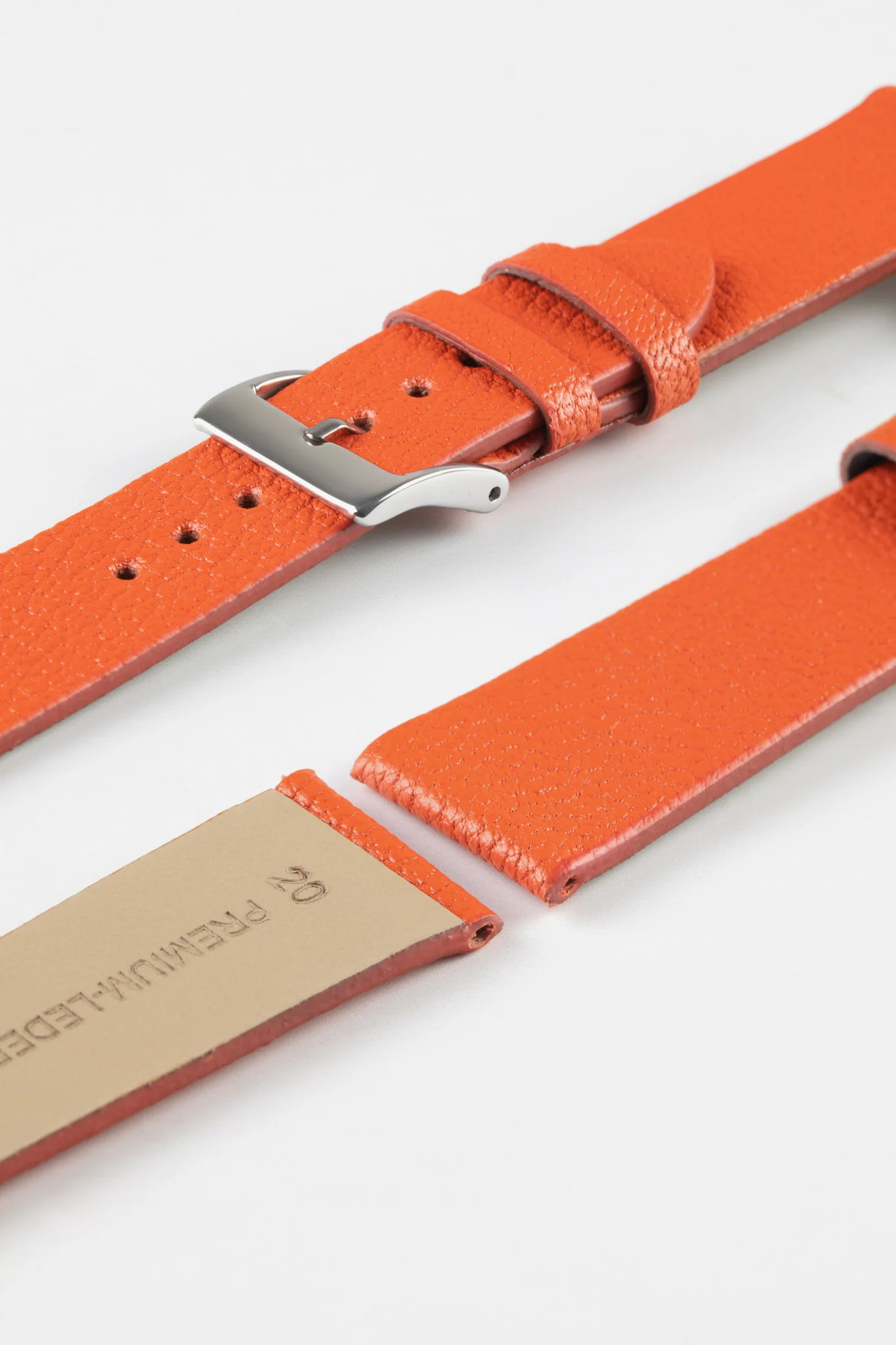 Pebro BILLY Genuine Goatskin Leather Watch Strap in ORANGE - Image 6