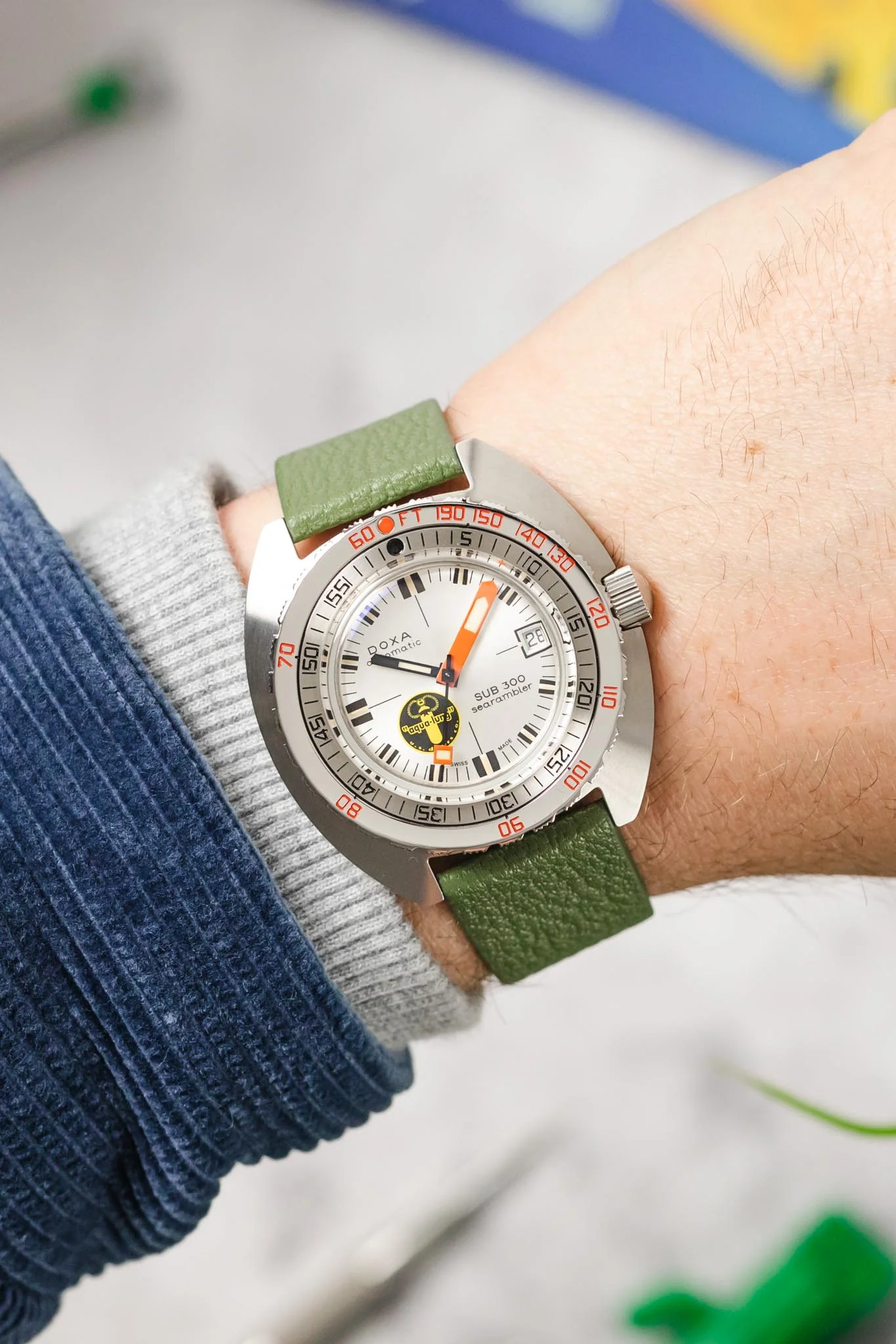 Pebro BILLY Genuine Goatskin Leather Watch Strap in SAGE GREEN - Image 2
