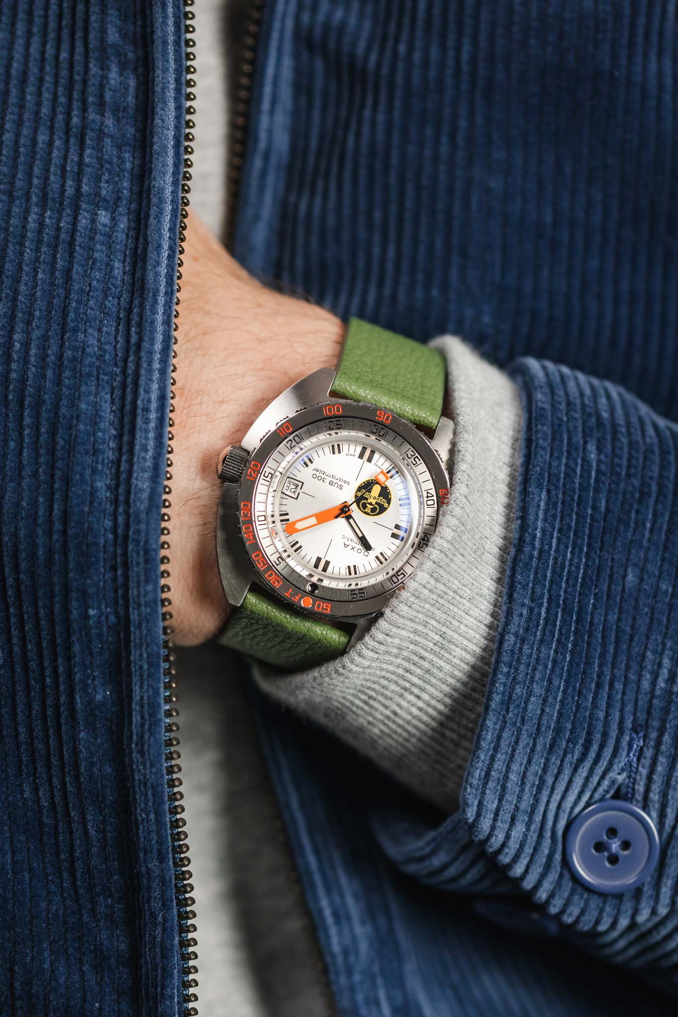 Pebro BILLY Genuine Goatskin Leather Watch Strap in SAGE GREEN - Image 6