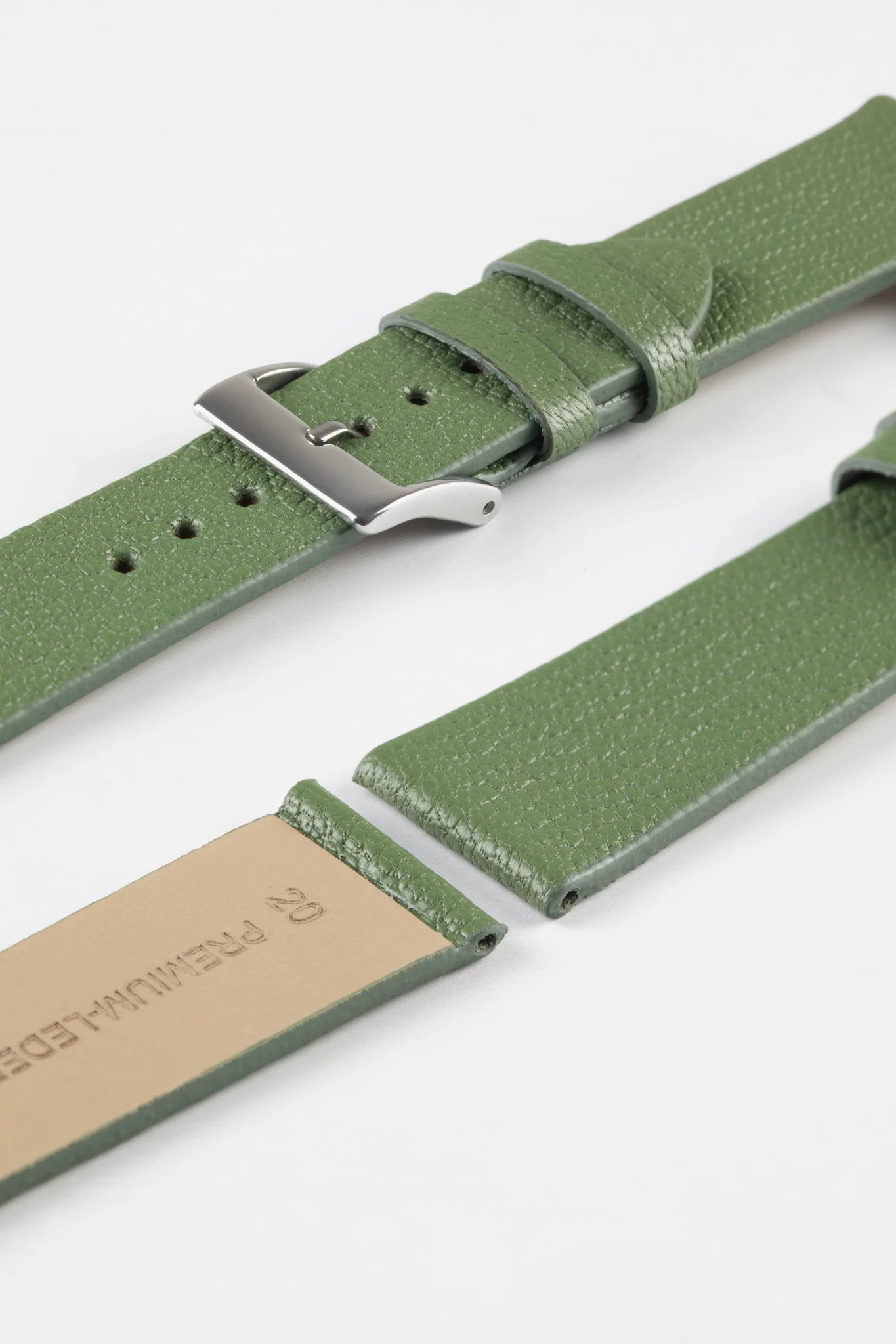 Pebro BILLY Genuine Goatskin Leather Watch Strap in SAGE GREEN - Image 7