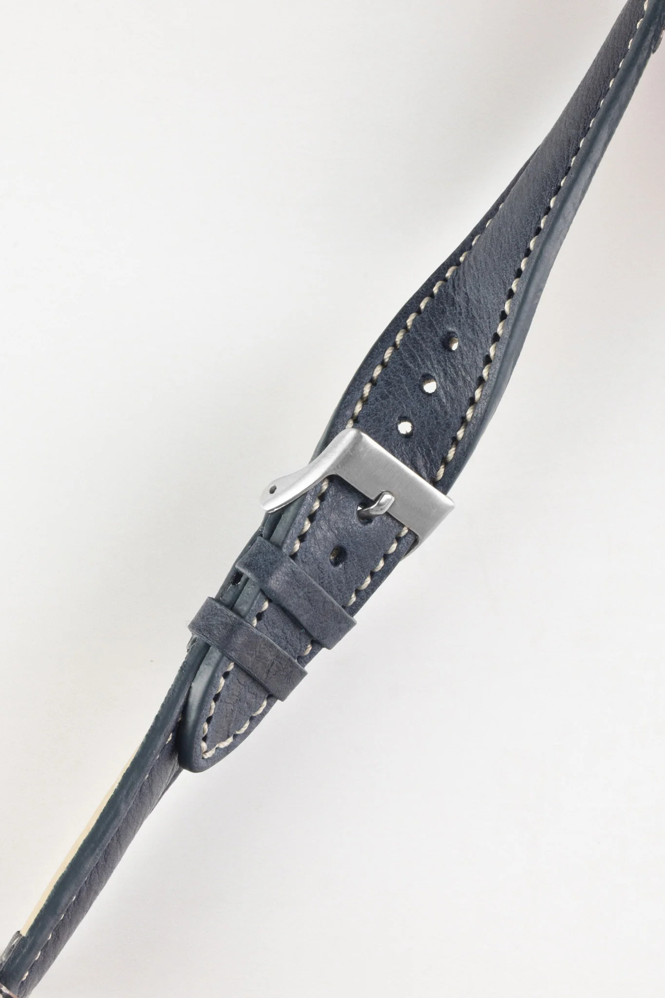 Pebro CADW DISTRESSED Padded Vintage Leather Watch Strap in DARK BLUE - Image 3
