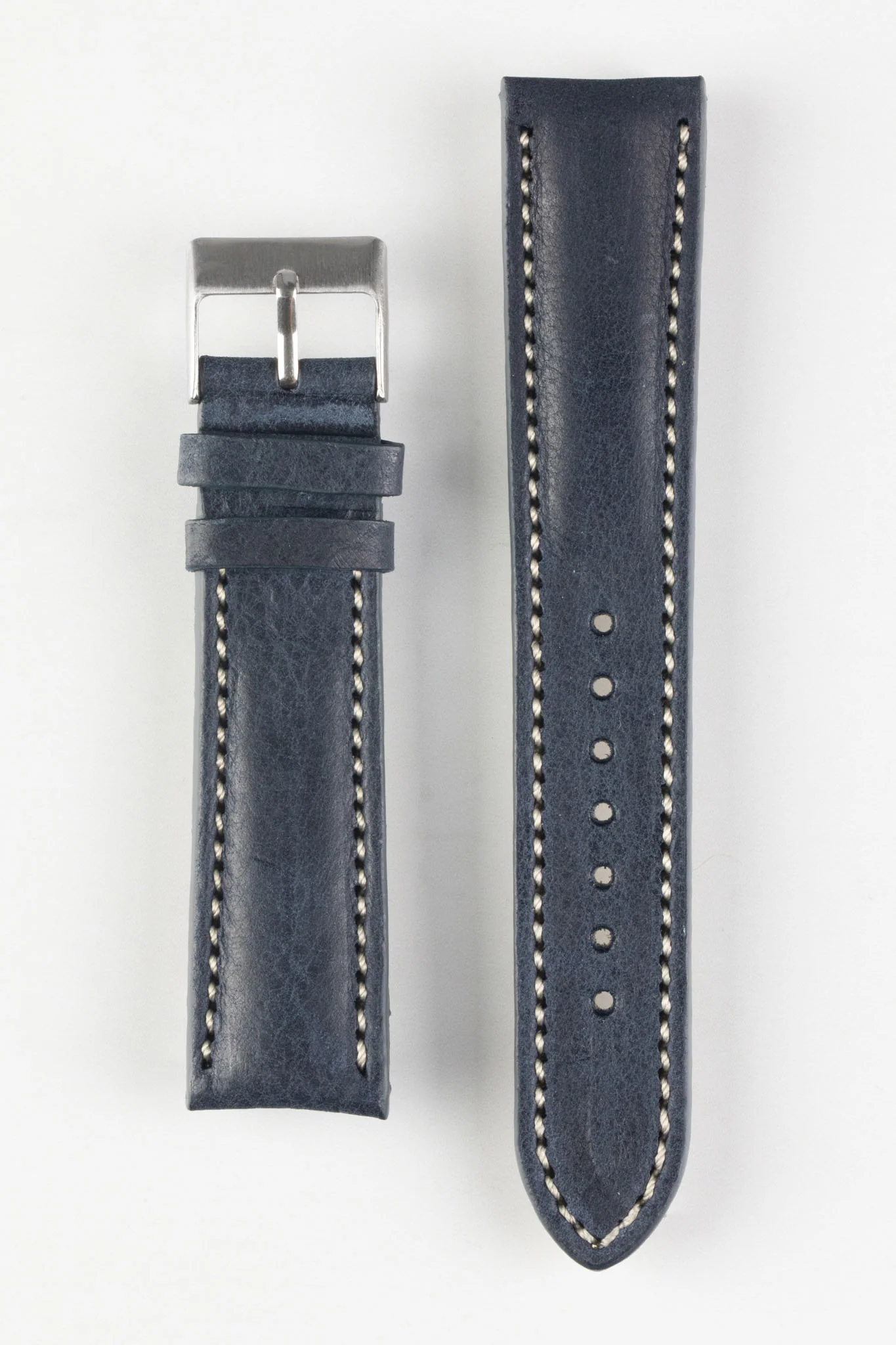 Pebro CADW DISTRESSED Padded Vintage Leather Watch Strap in DARK BLUE - Image 7