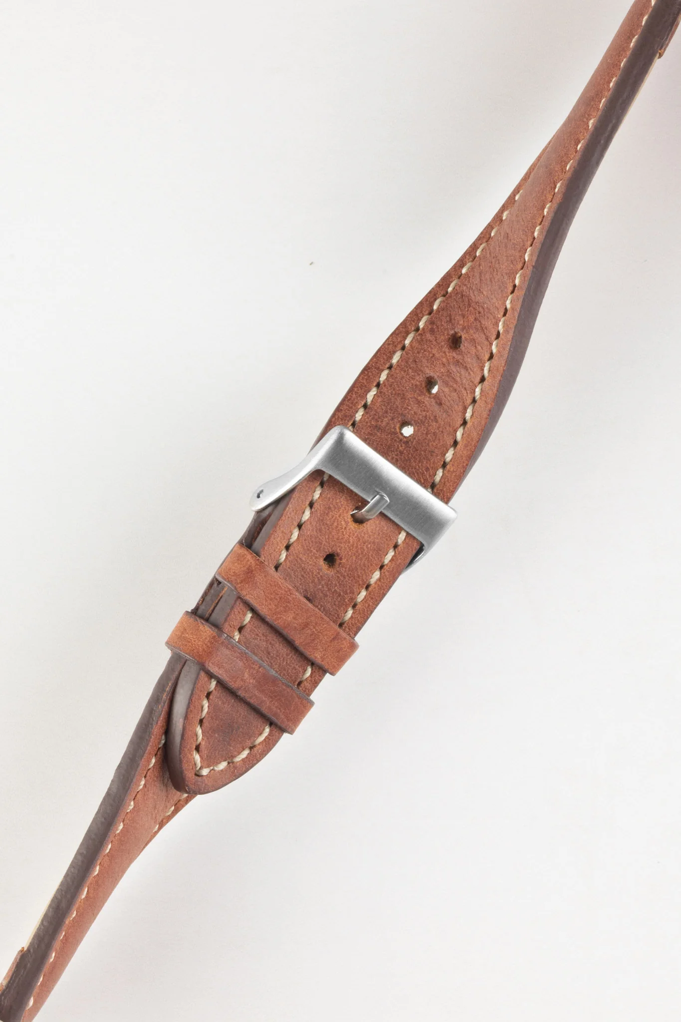Pebro CADW DISTRESSED Padded Vintage Leather Watch Strap in GOLD BROWN - Image 3