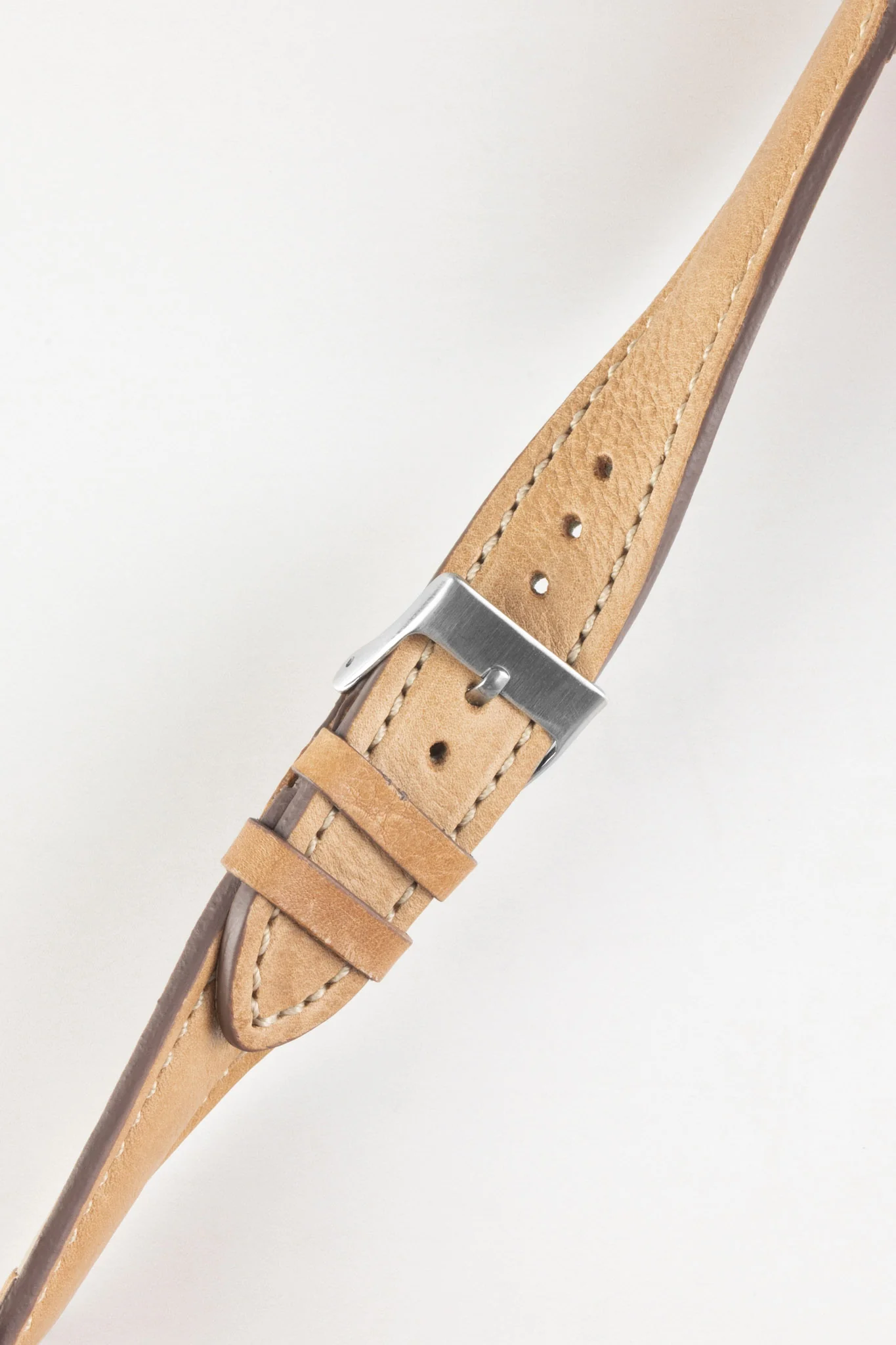 Pebro CADW DISTRESSED Padded Vintage Leather Watch Strap in SAND - Image 3