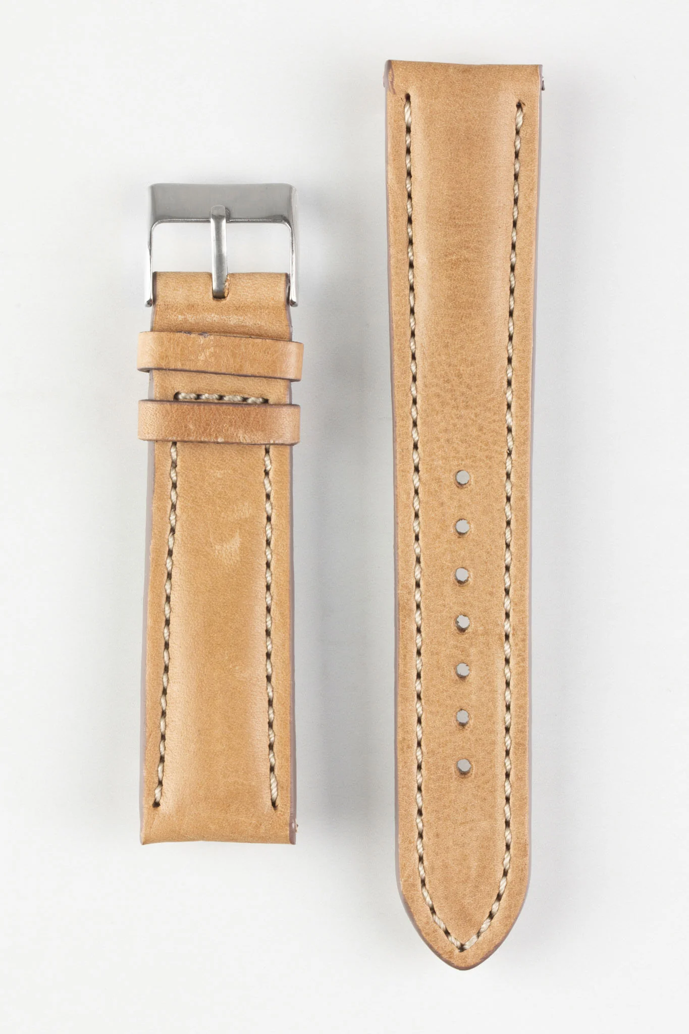 Pebro CADW DISTRESSED Padded Vintage Leather Watch Strap in SAND - Image 7