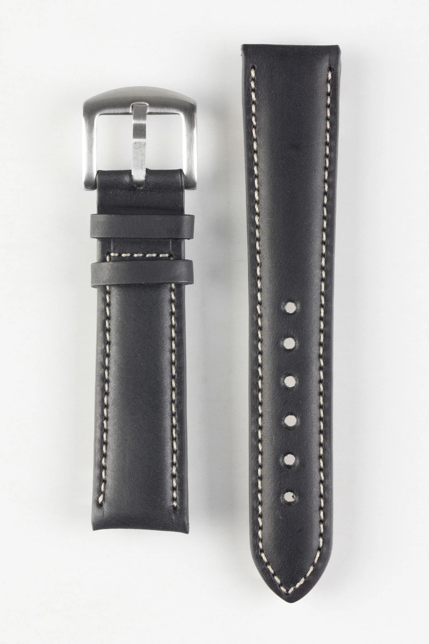 Pebro CADW Padded Vintage Leather Watch Strap in BLACK - Image 5