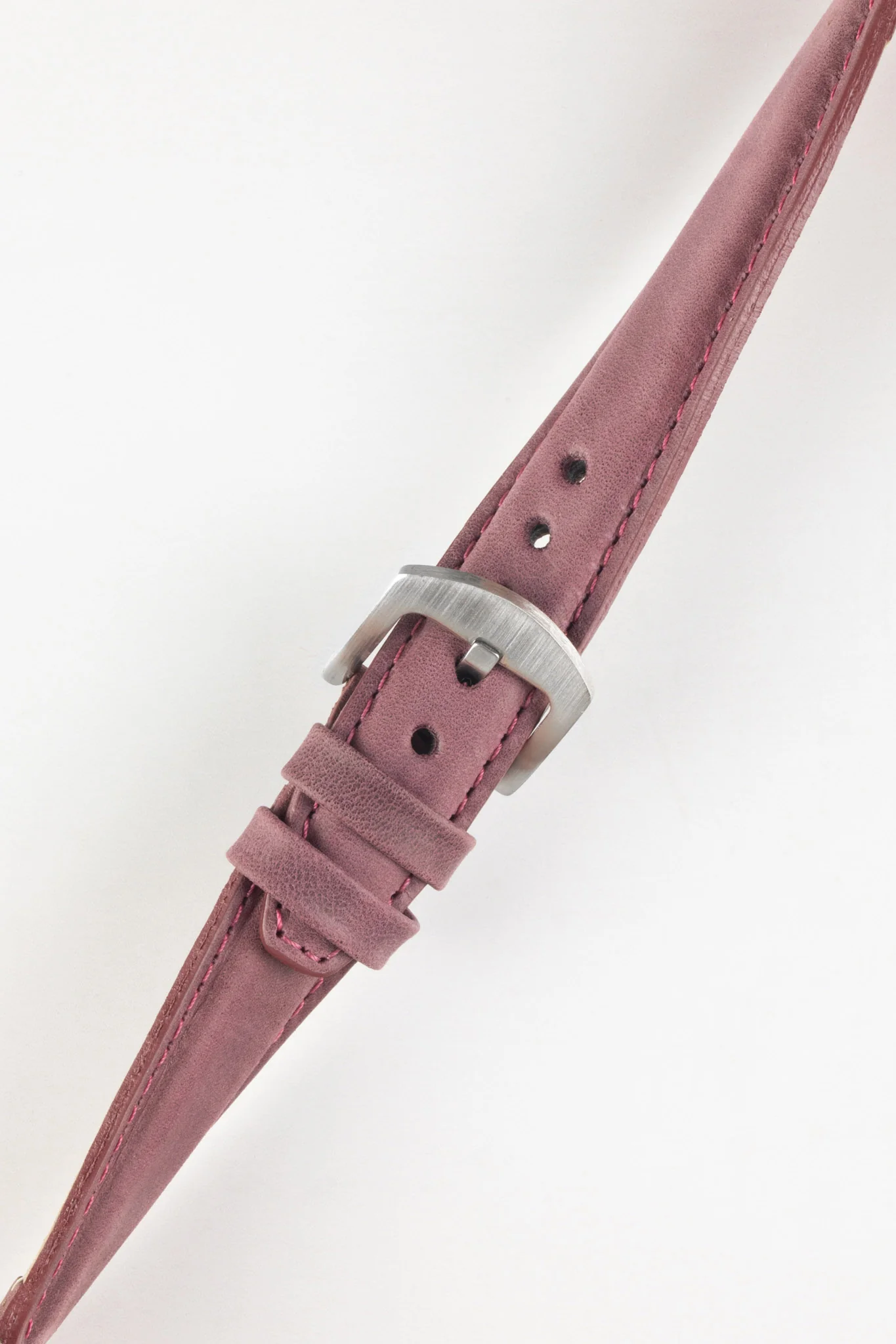 Pebro CADW Padded Vintage Leather Watch Strap in BURGUNDY - Image 3