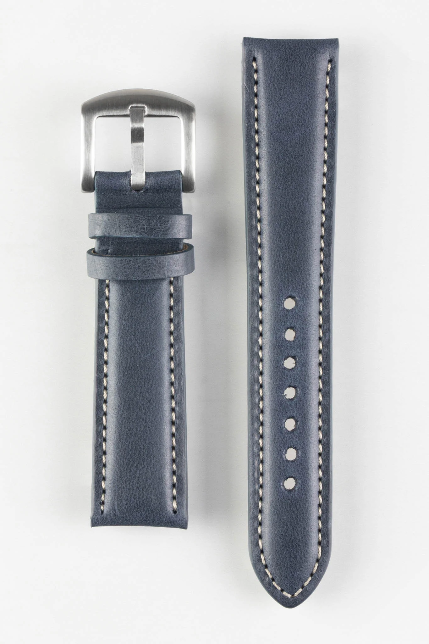 Pebro CADW Padded Vintage Leather Watch Strap in DARK BLUE - Image 5