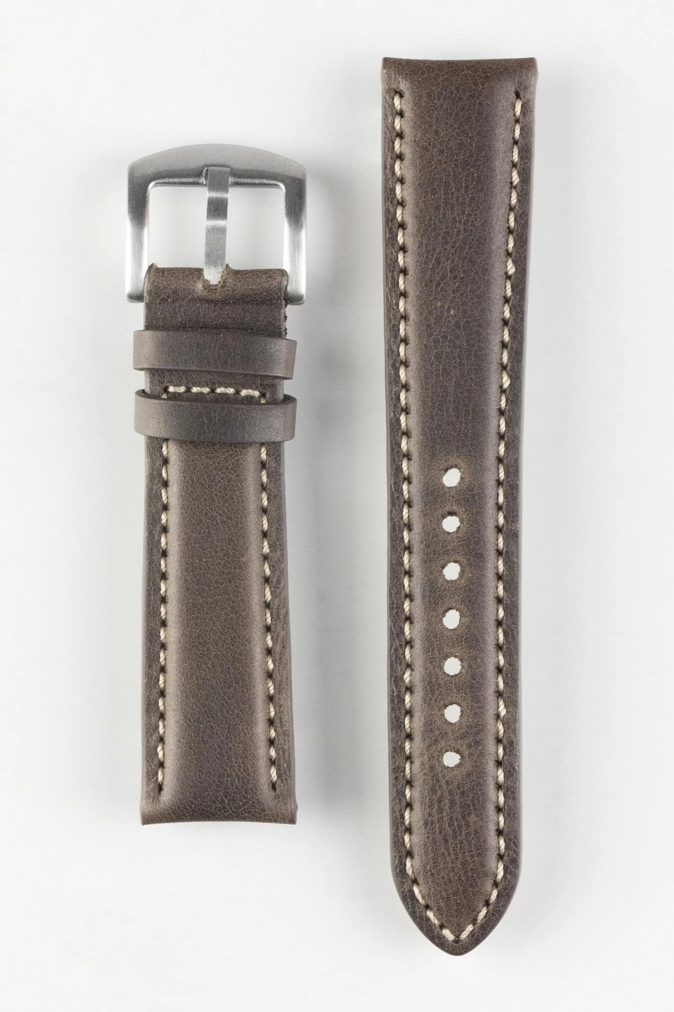 Pebro CADW Padded Vintage Leather Watch Strap in DARK BROWN - Image 5