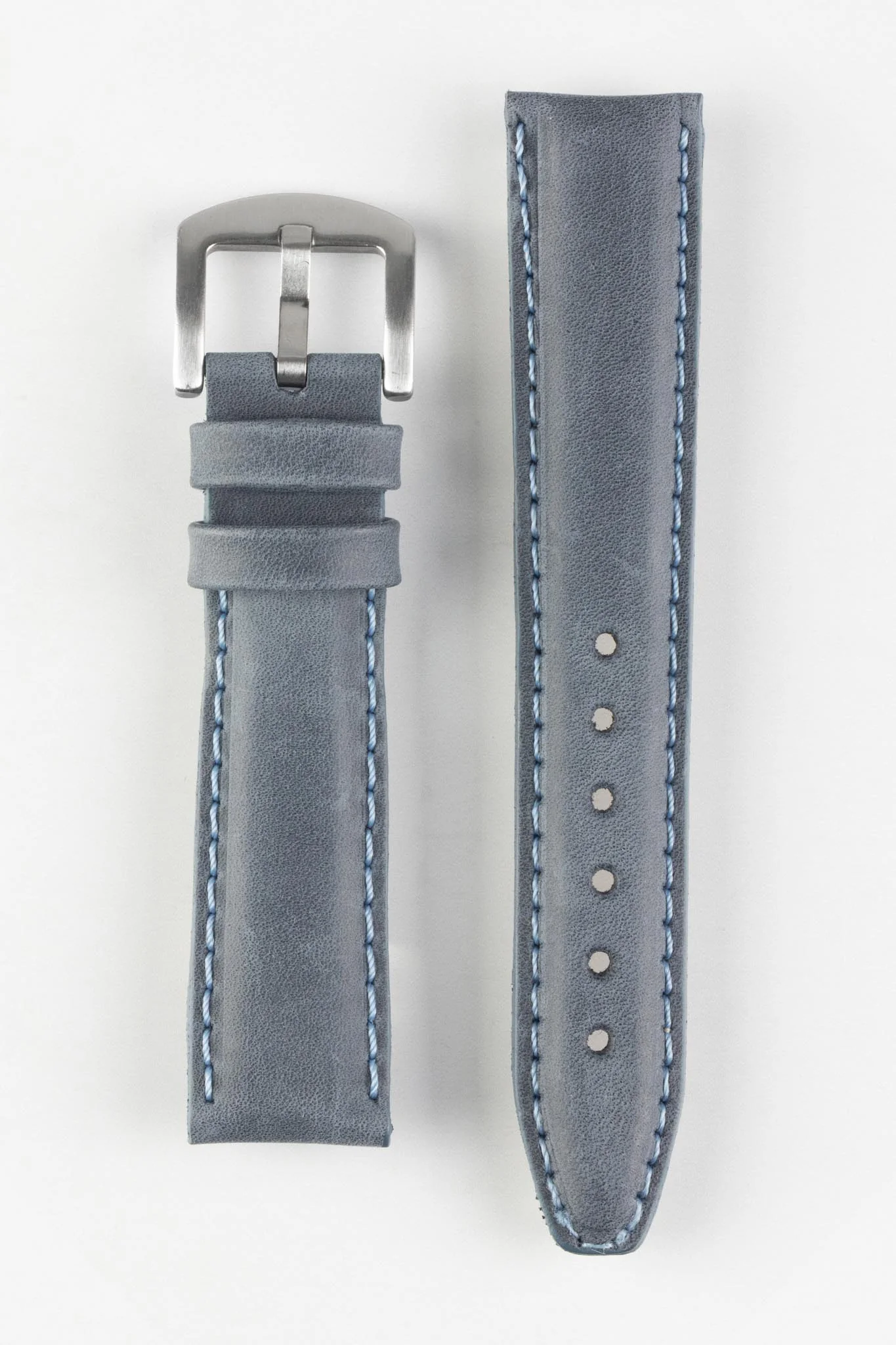 Pebro CADW Padded Vintage Leather Watch Strap in DENIM BLUE - Image 5