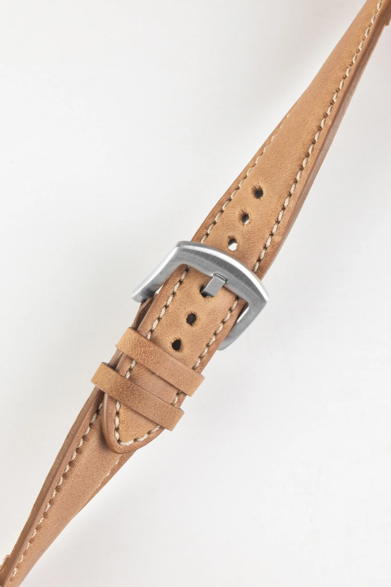 Pebro CADW Padded Vintage Leather Watch Strap in GOLD BROWN - Image 2