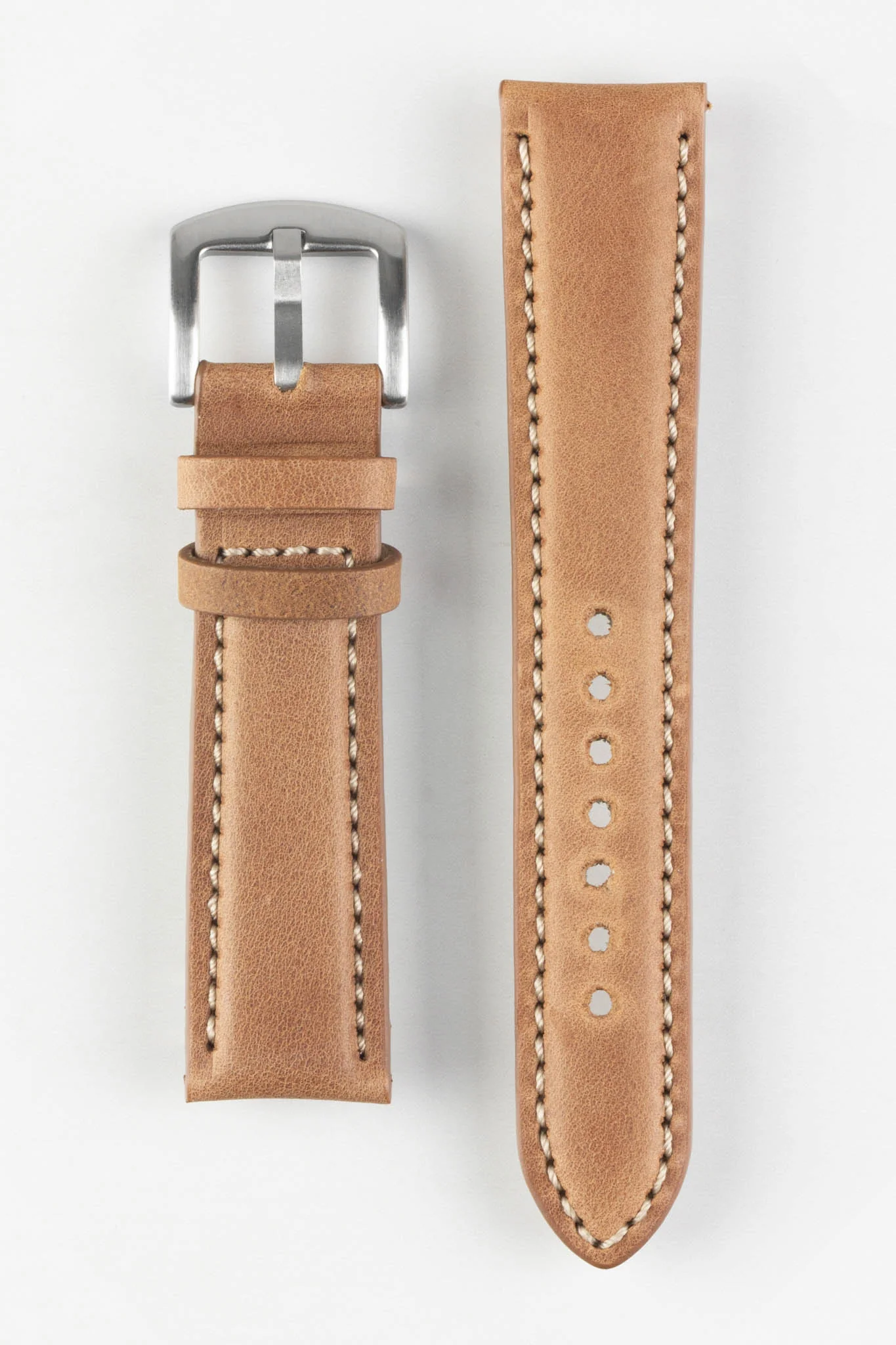 Pebro CADW Padded Vintage Leather Watch Strap in GOLD BROWN - Image 5