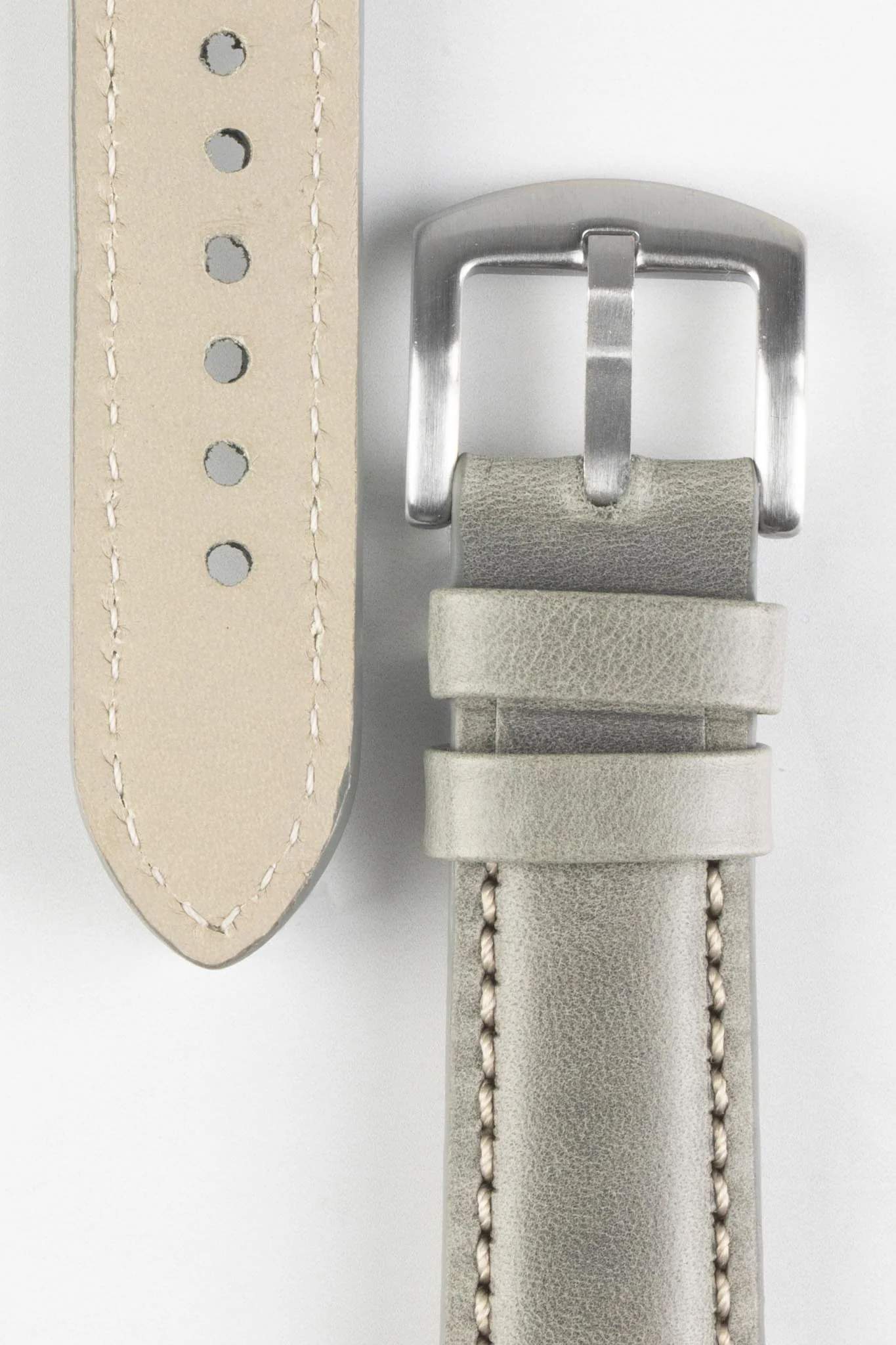 Pebro CADW Padded Vintage Leather Watch Strap in GREY - Image 2