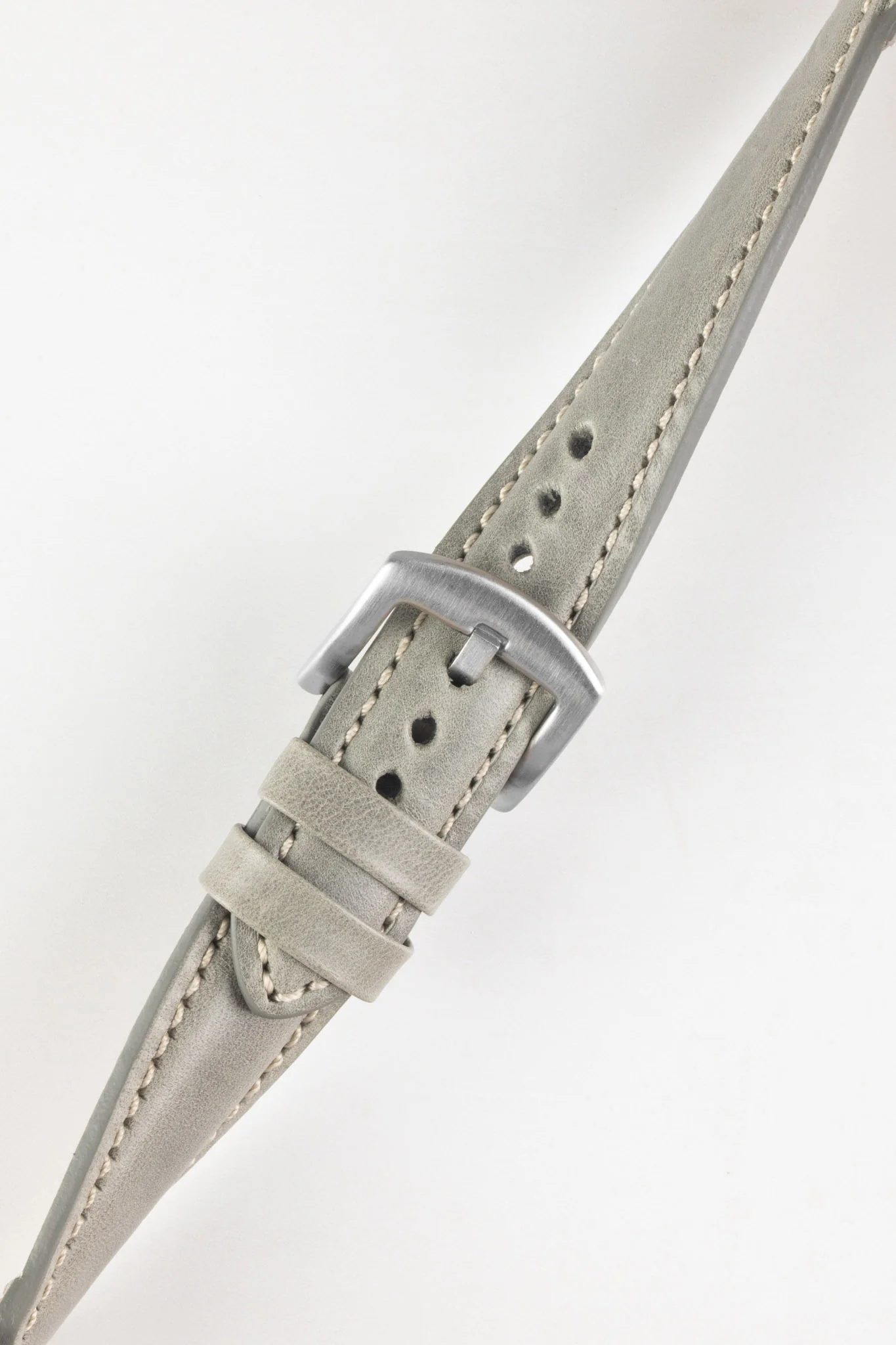 Pebro CADW Padded Vintage Leather Watch Strap in GREY - Image 3