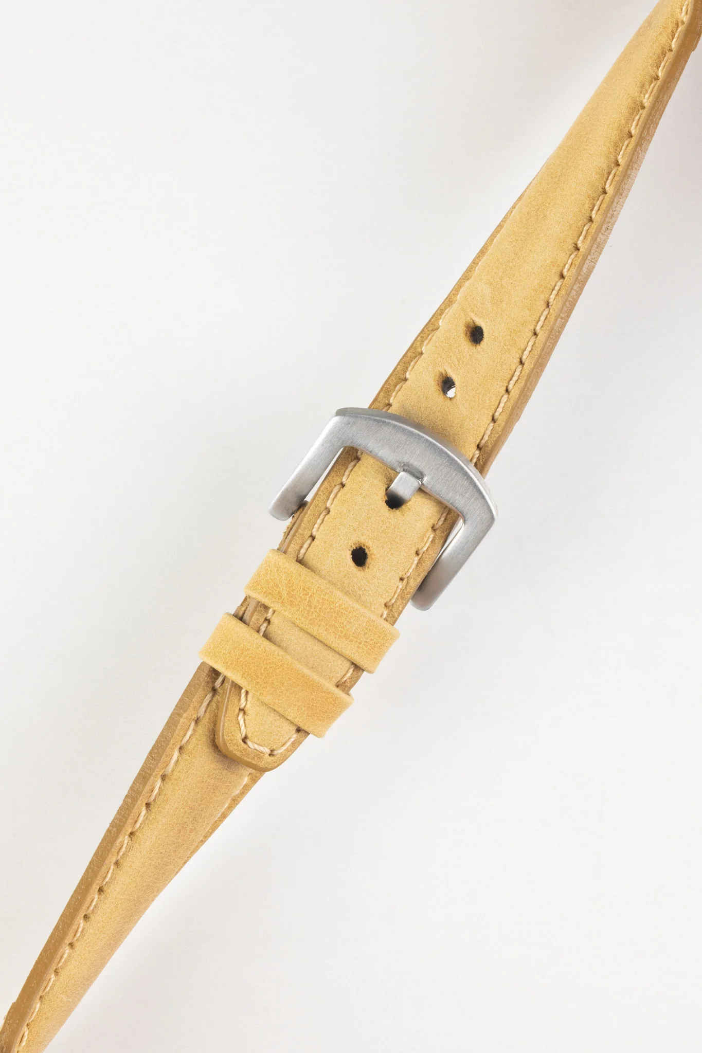 Pebro CADW Padded Vintage Leather Watch Strap in MUSTARD - Image 3