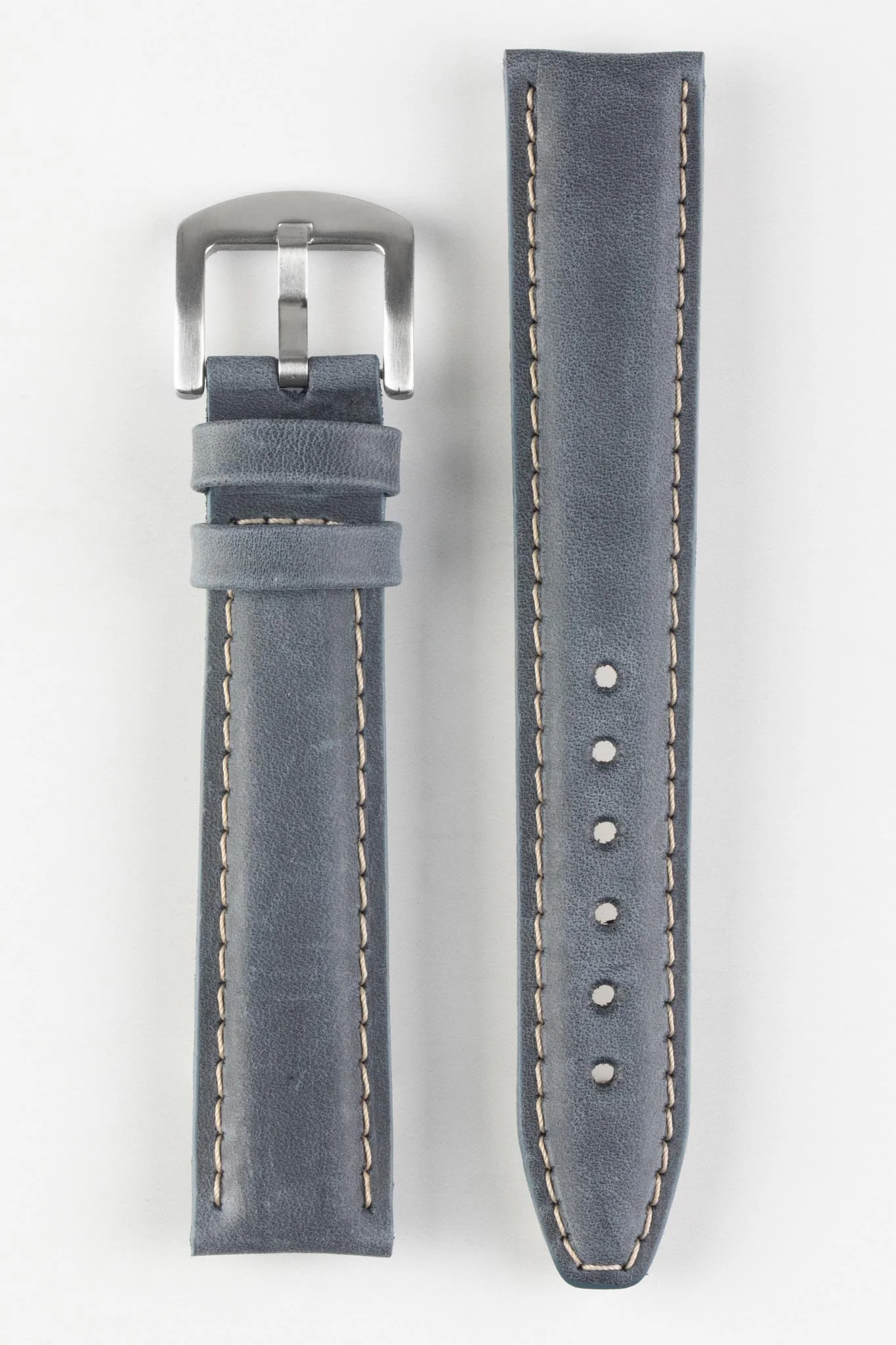 Pebro CADW XL Padded Vintage Leather Watch Strap in PALE BLUE - Image 5