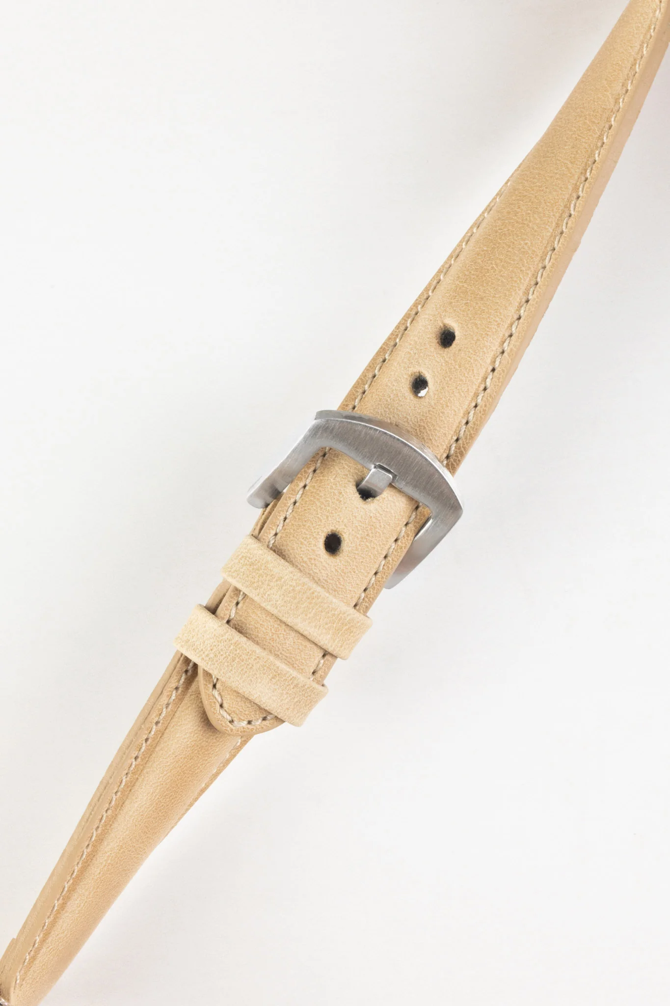 Pebro CADW Padded Vintage Leather Watch Strap in SAND - Image 3