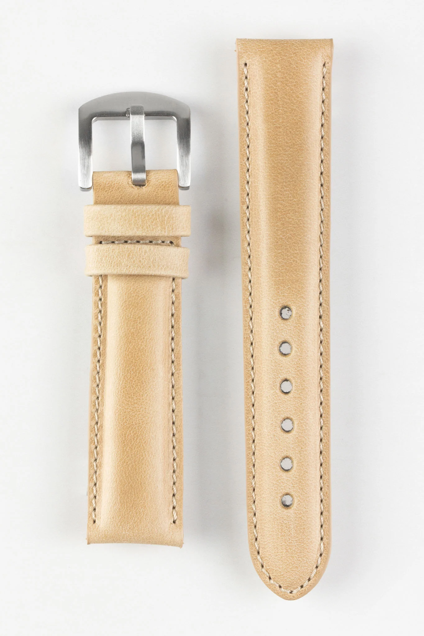 Pebro CADW Padded Vintage Leather Watch Strap in SAND - Image 5