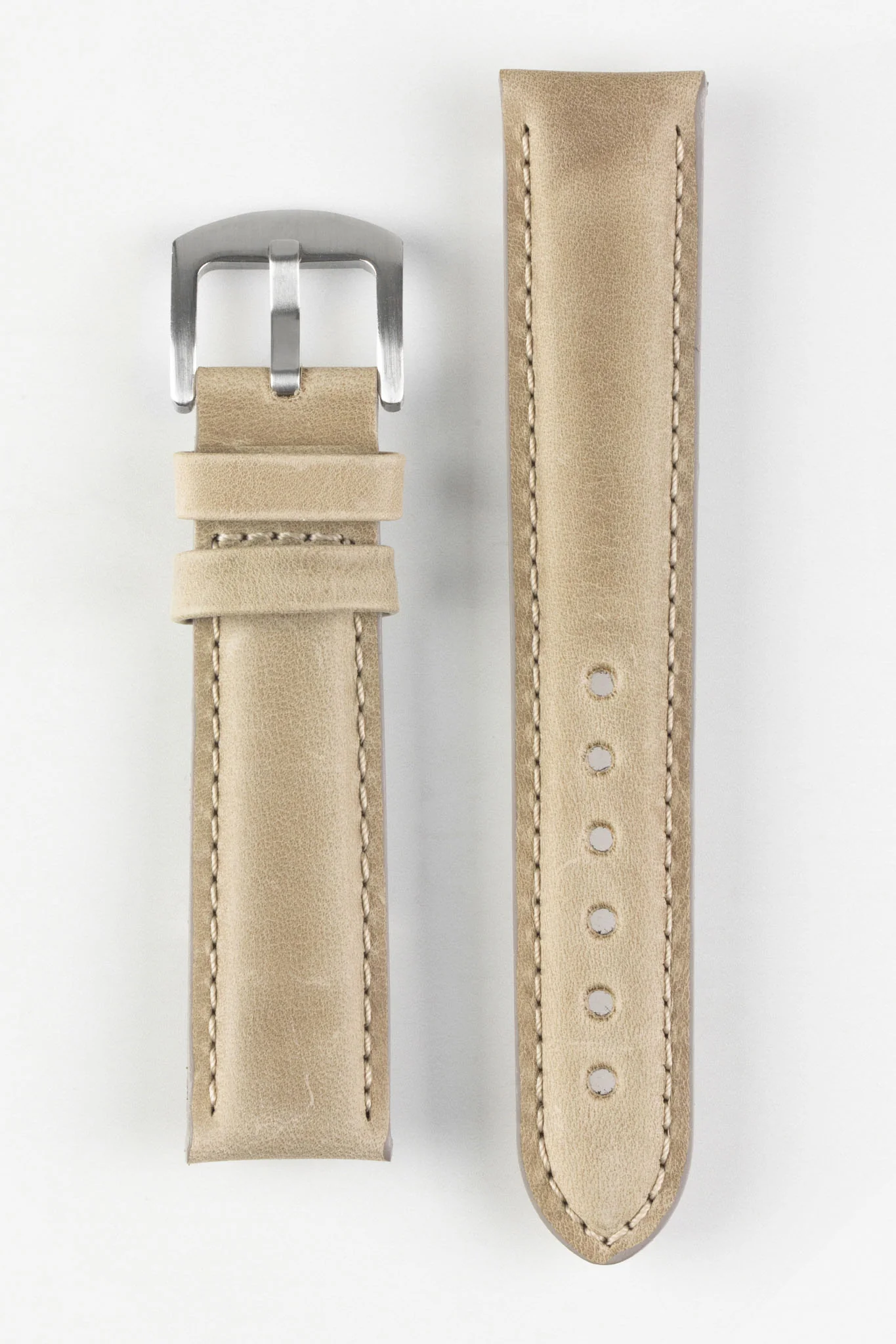 Pebro CADW Padded Vintage Leather Watch Strap in TAUPE - Image 5