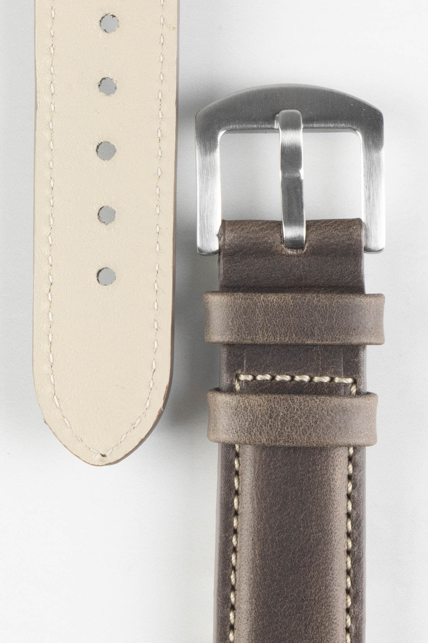 Pebro CADW XL Padded Vintage Leather Watch Strap in DARK BROWN - Image 3
