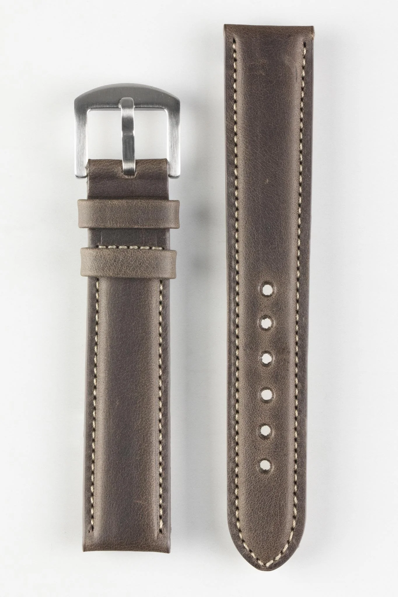 Pebro CADW XL Padded Vintage Leather Watch Strap in DARK BROWN - Image 6
