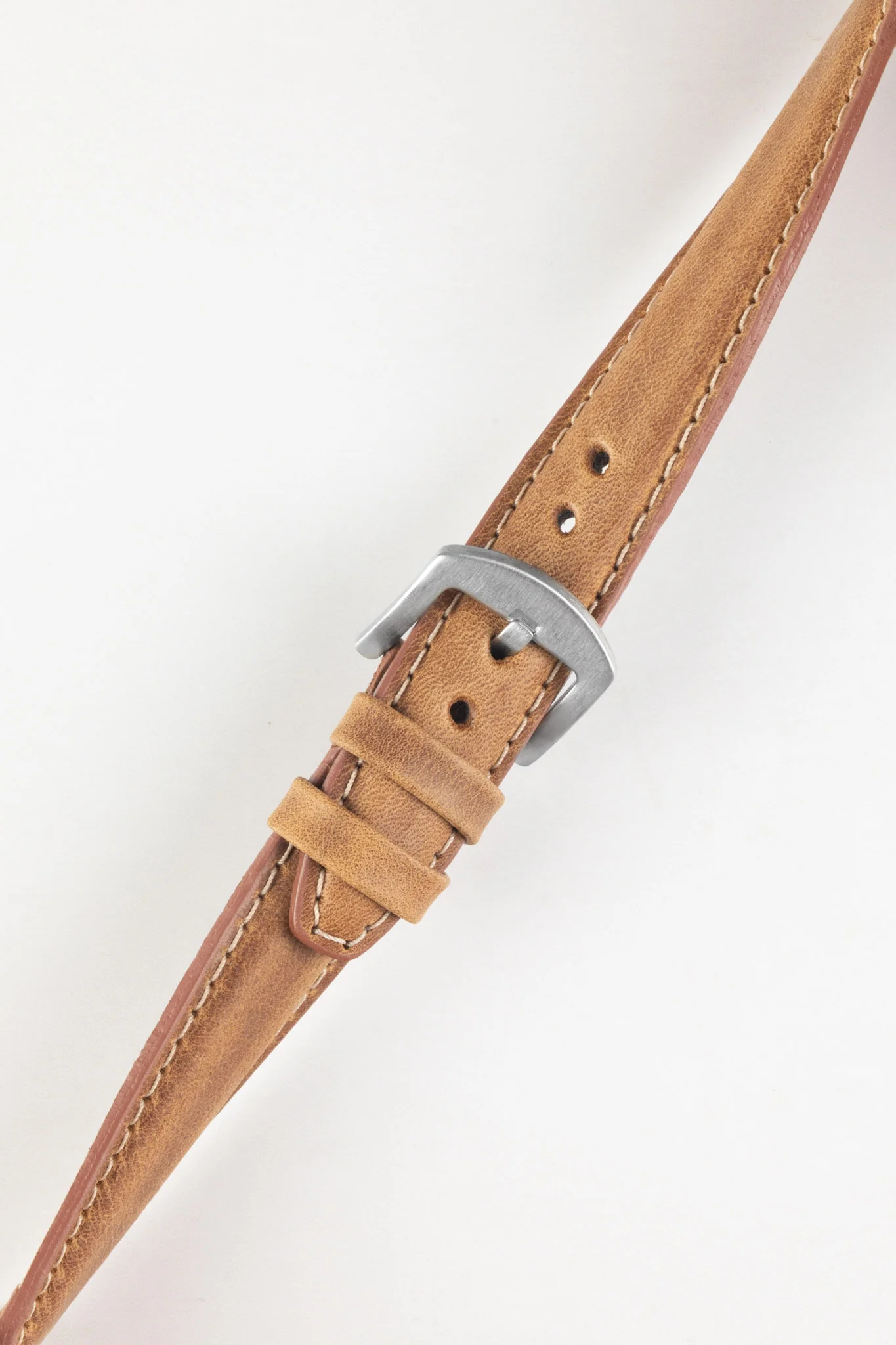 Pebro CADW XL Padded Vintage Leather Watch Strap in GOLD BROWN - Image 4
