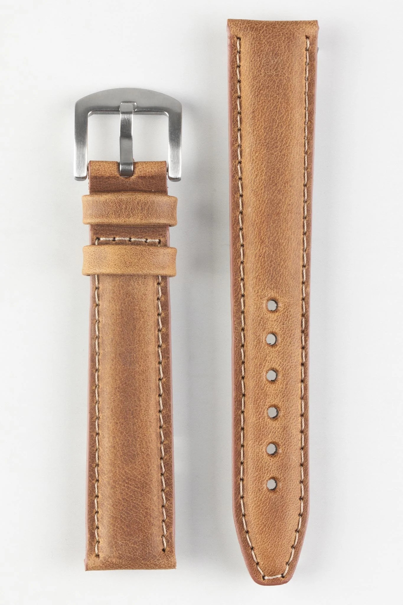 Pebro CADW XL Padded Vintage Leather Watch Strap in GOLD BROWN - Image 6