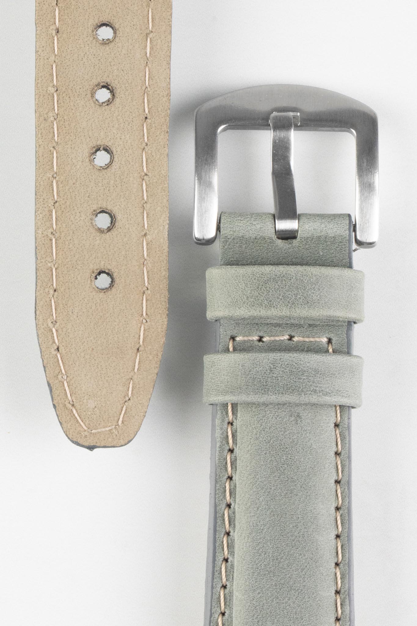 Pebro CADW XL Padded Vintage Leather Watch Strap in GREY - Image 3