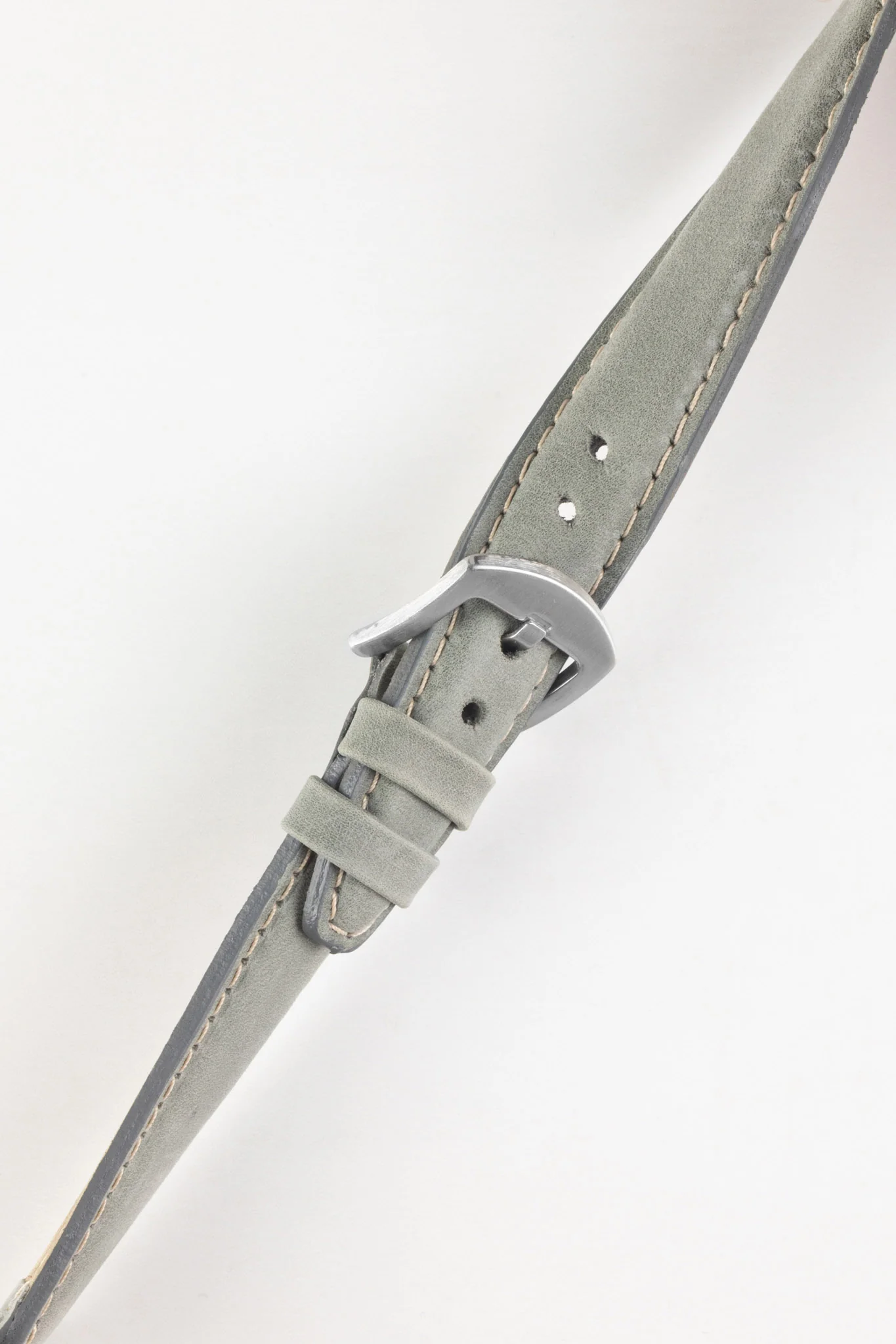 Pebro CADW XL Padded Vintage Leather Watch Strap in GREY - Image 4