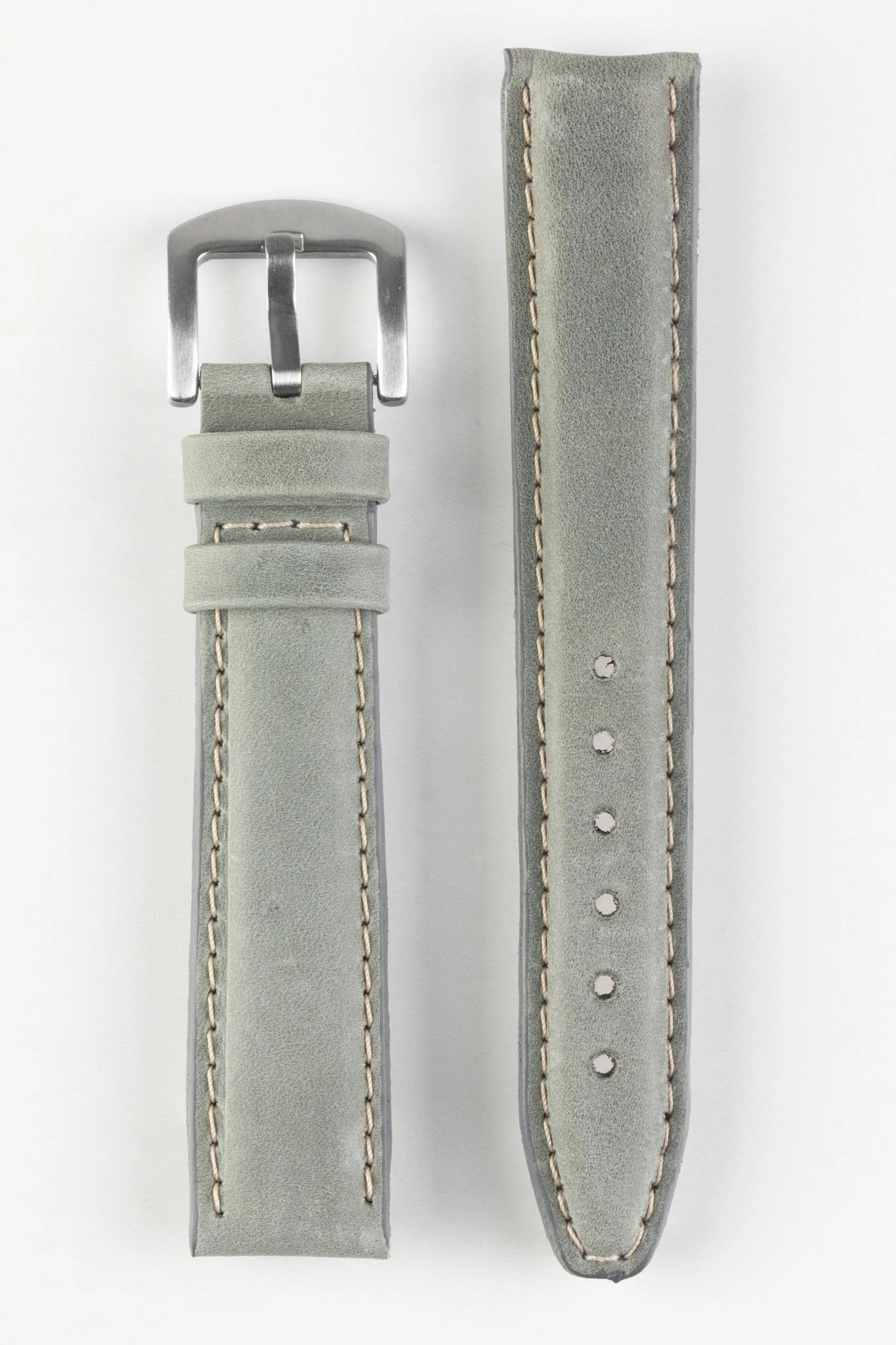 Pebro CADW XL Padded Vintage Leather Watch Strap in GREY - Image 6