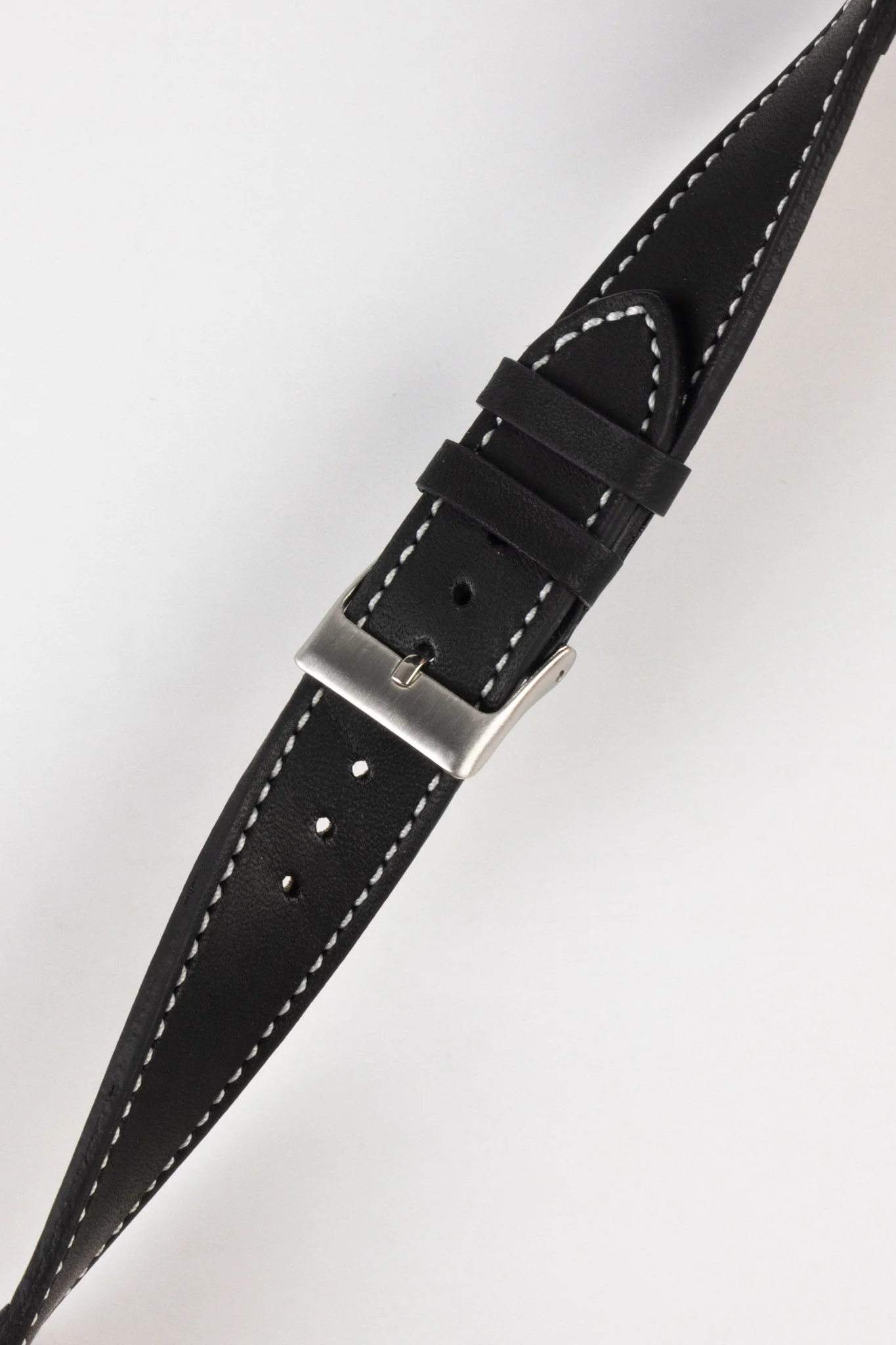 Pebro CLASSIC Unpadded Calfskin Leather Watch Strap in BLACK - Image 6
