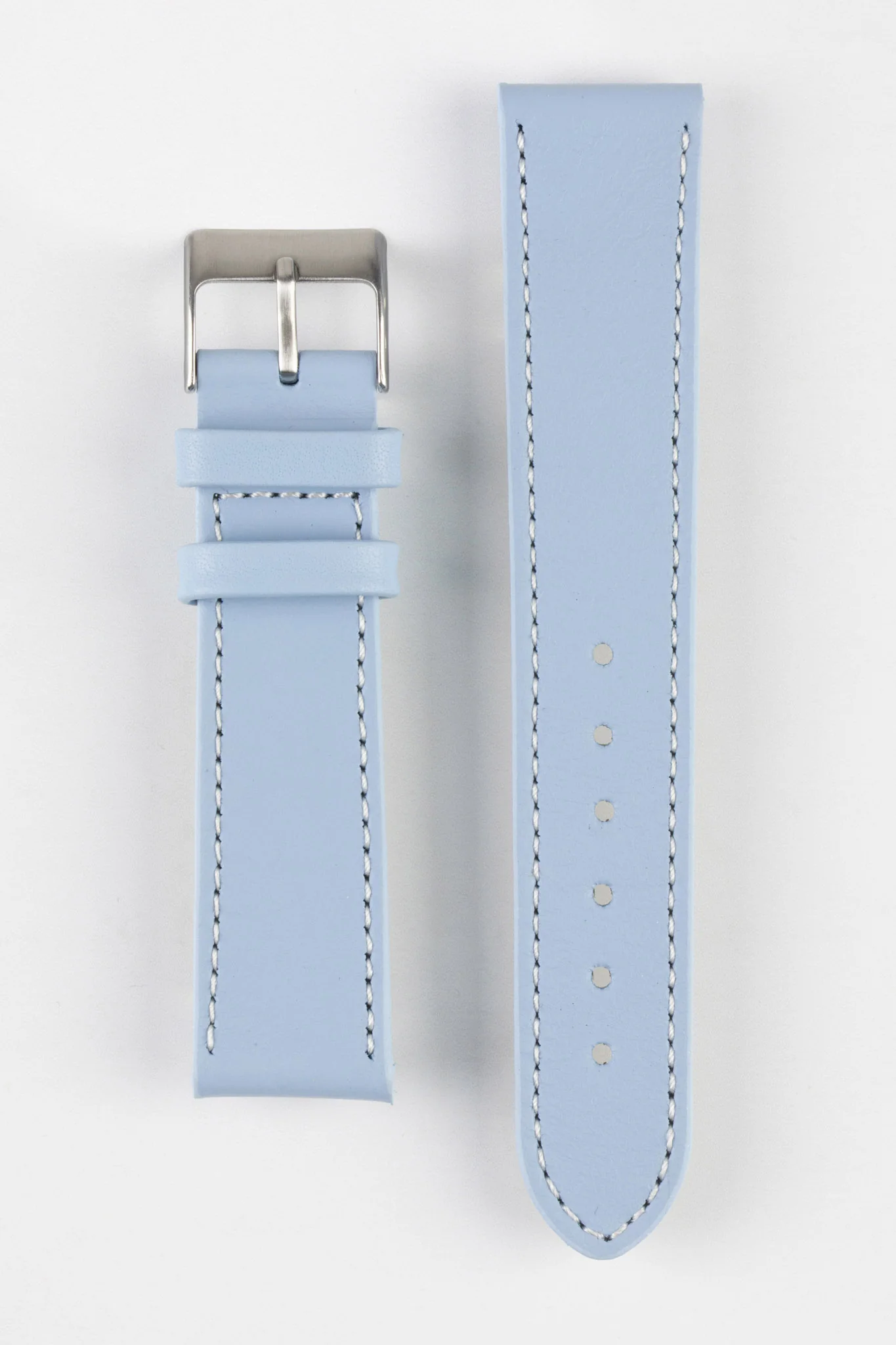 Pebro CLASSIC Unpadded Calfskin Leather Watch Strap in LIGHT BLUE - Image 10