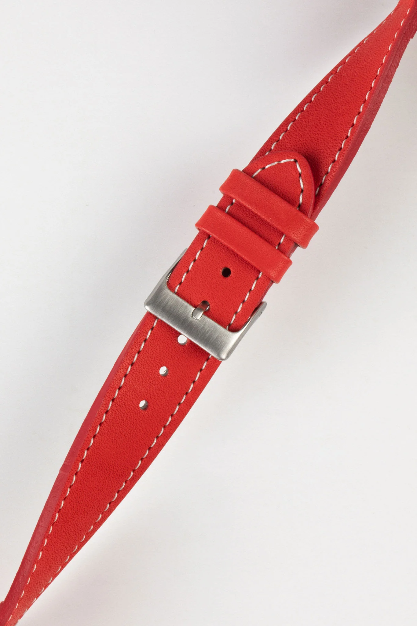 Pebro CLASSIC Unpadded Calfskin Leather Watch Strap in RED - Image 5