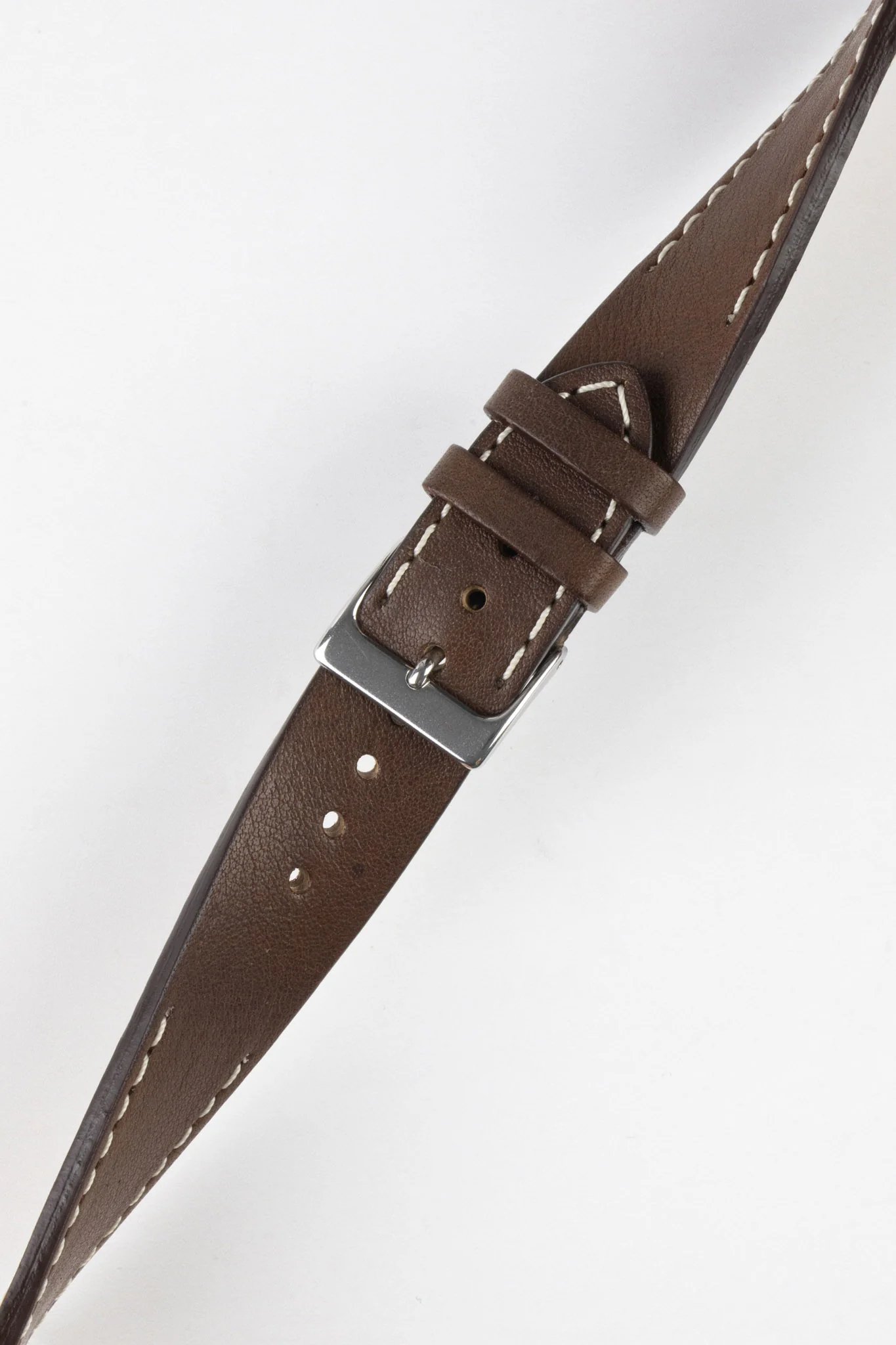 Pebro HALF-STITCH Calfskin Leather Watch Strap in DARK BROWN - Image 5