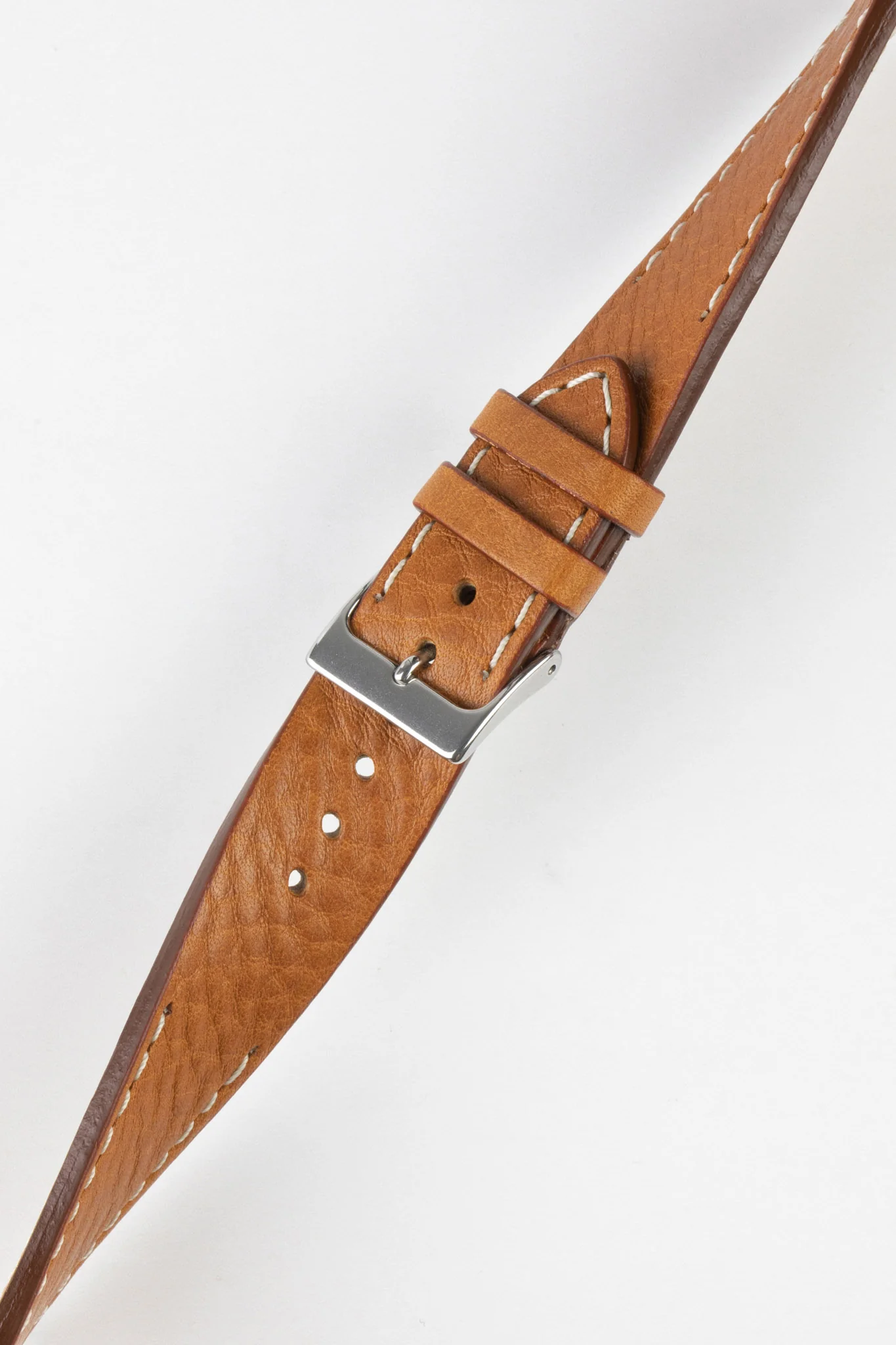 Pebro HALF-STITCH Calfskin Leather Watch Strap in GOLD BROWN - Image 5