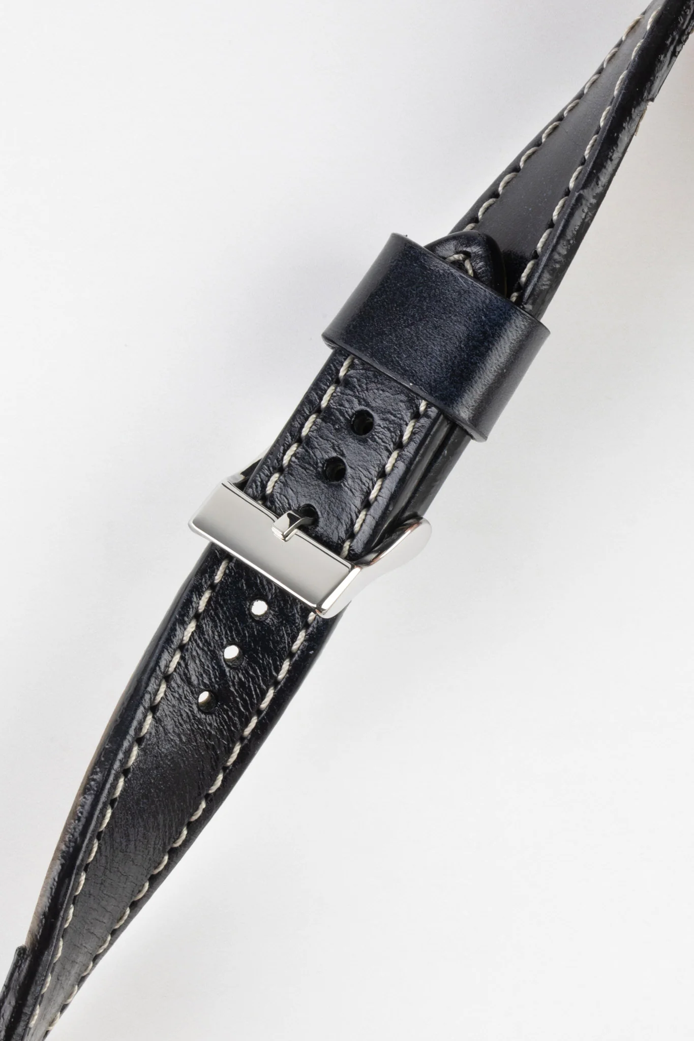Pebro HISTORIC Hand-Finished Leather Watch Strap in BLACK - Image 4