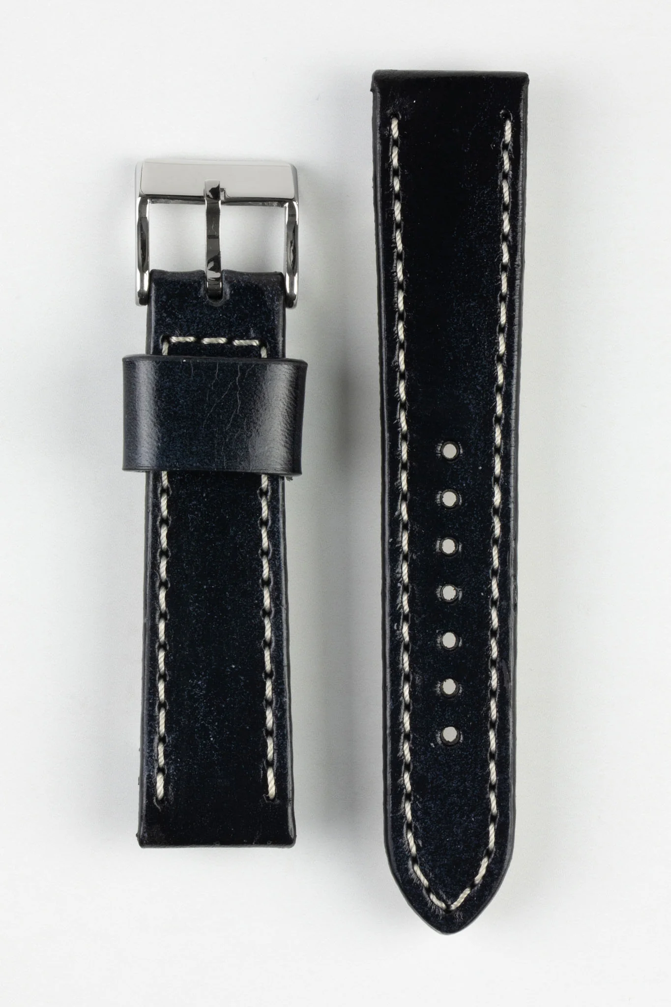 Pebro HISTORIC Hand-Finished Leather Watch Strap in BLACK - Image 8