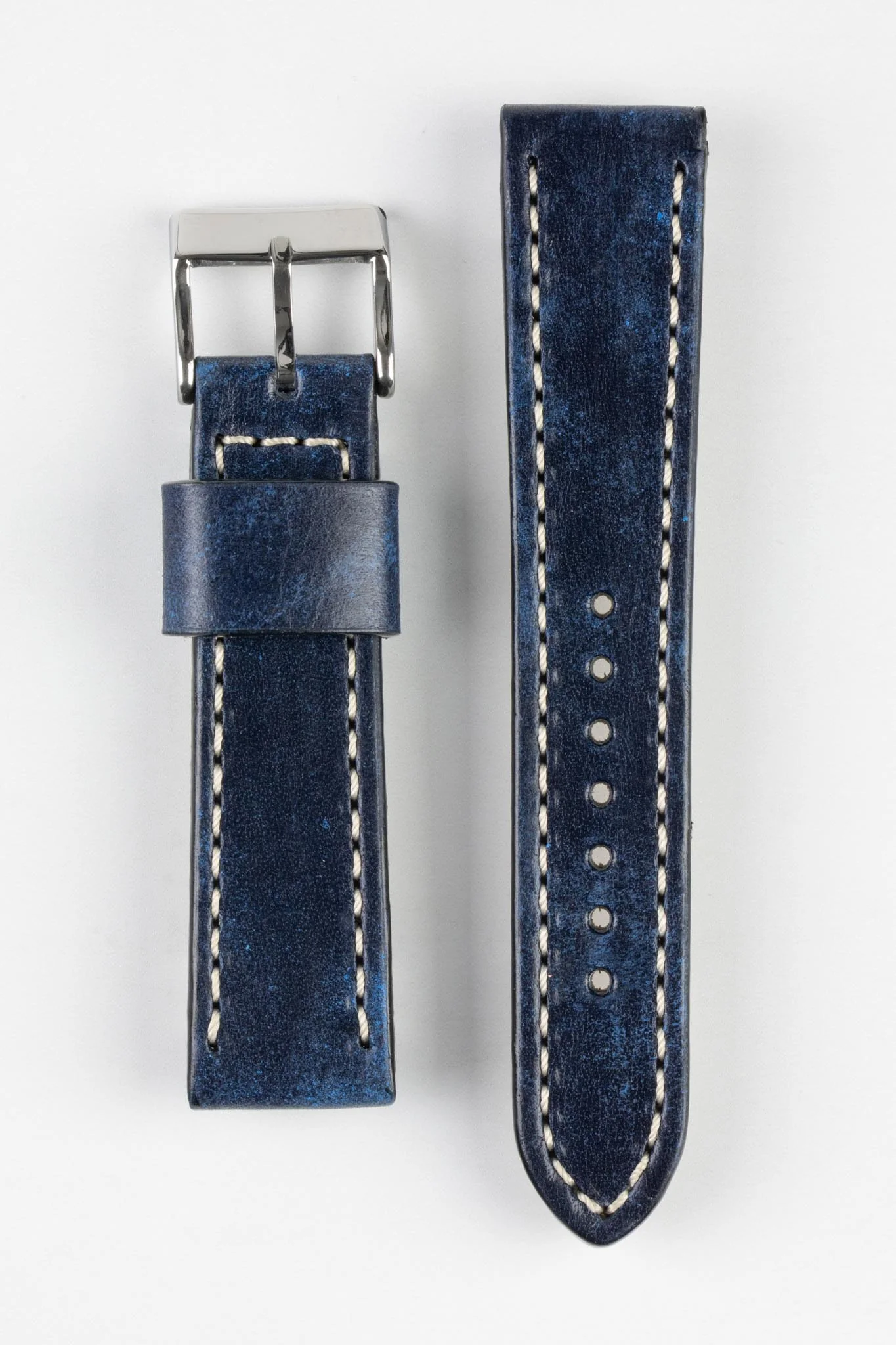 Pebro HISTORIC Hand-Finished Leather Watch Strap in BLUE - Image 8