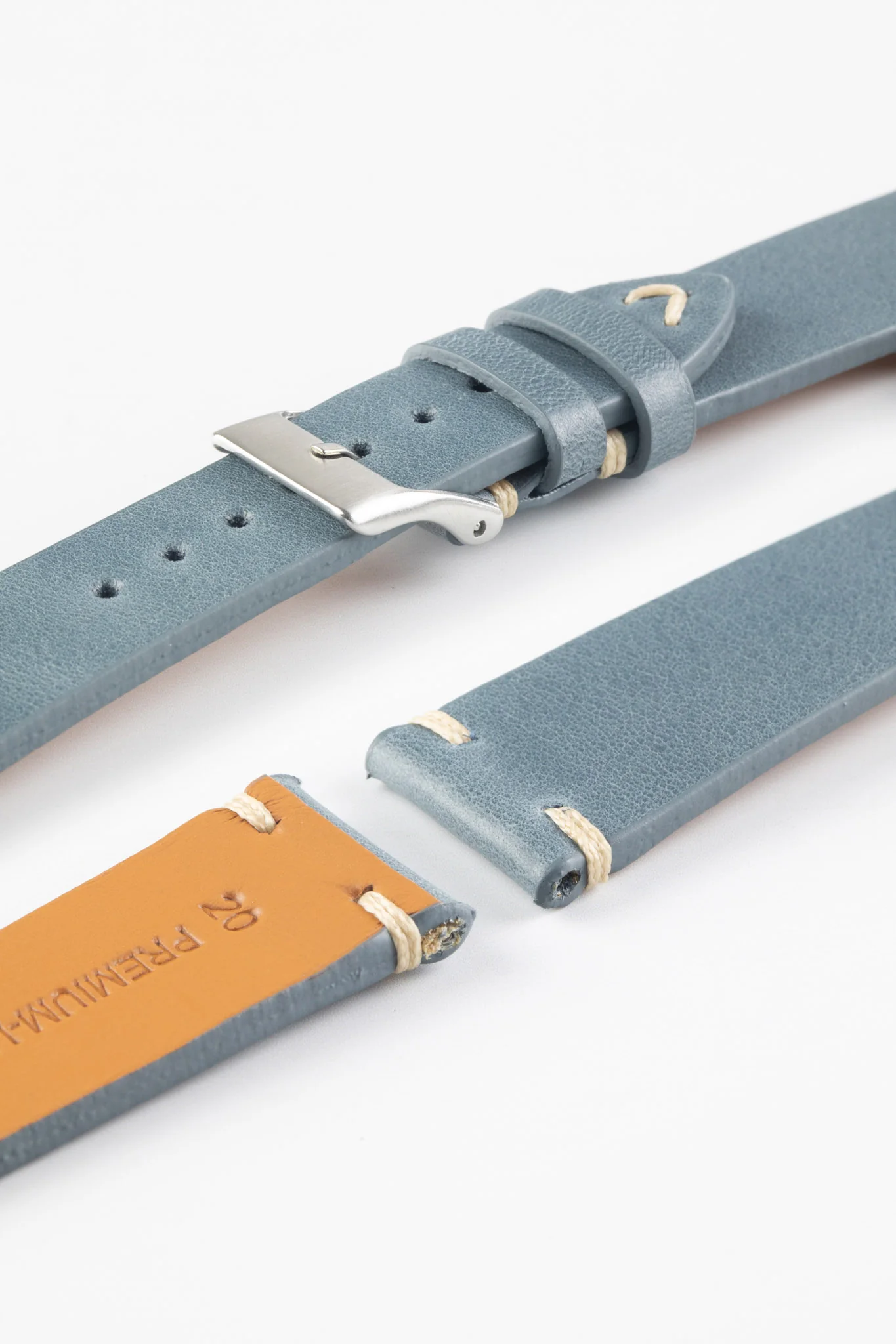 Pebro LEGACY Vintage Calfskin Leather Watch Strap in BLUE - Image 4