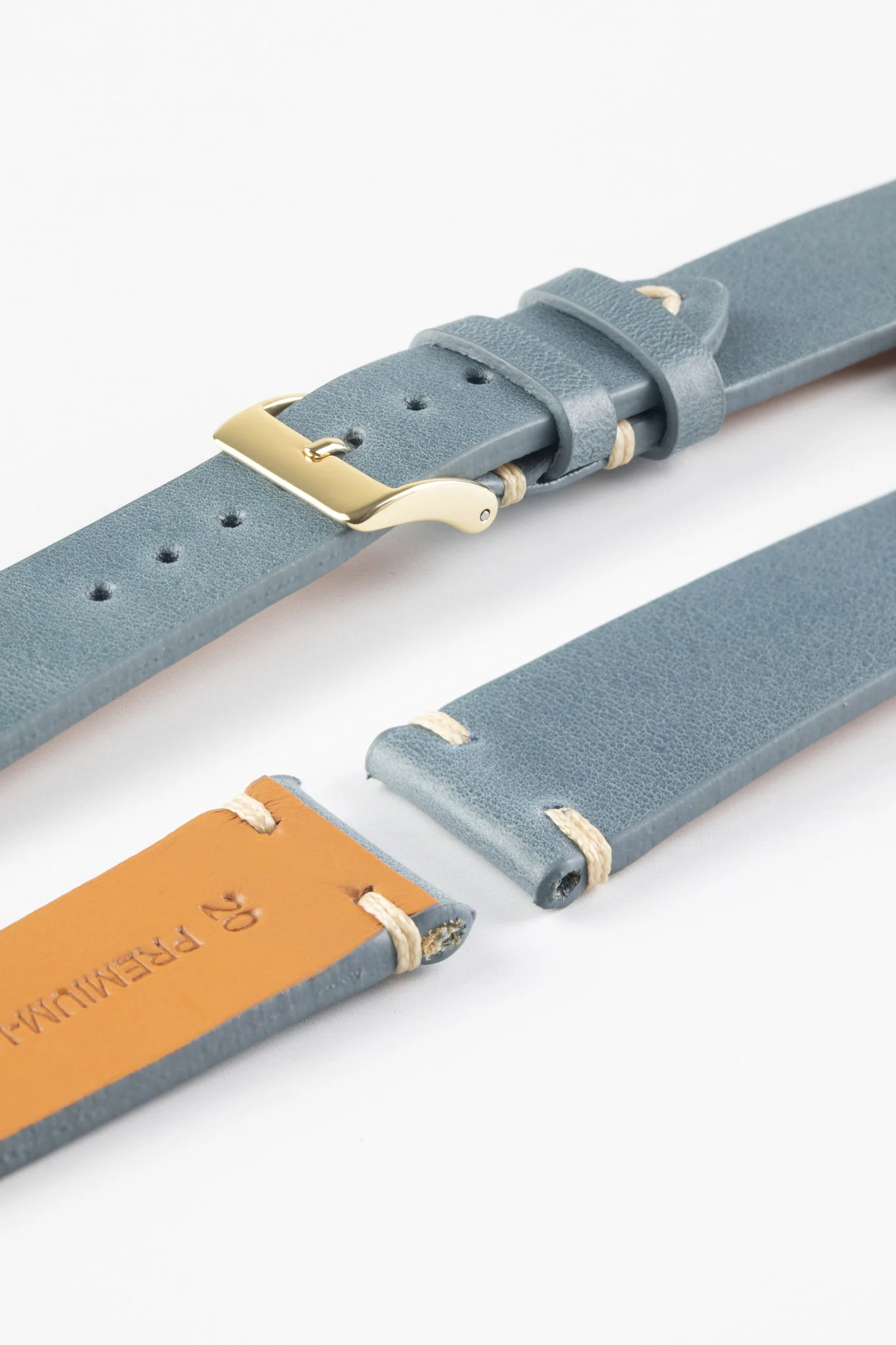 Pebro LEGACY Vintage Calfskin Leather Watch Strap in BLUE - Image 5