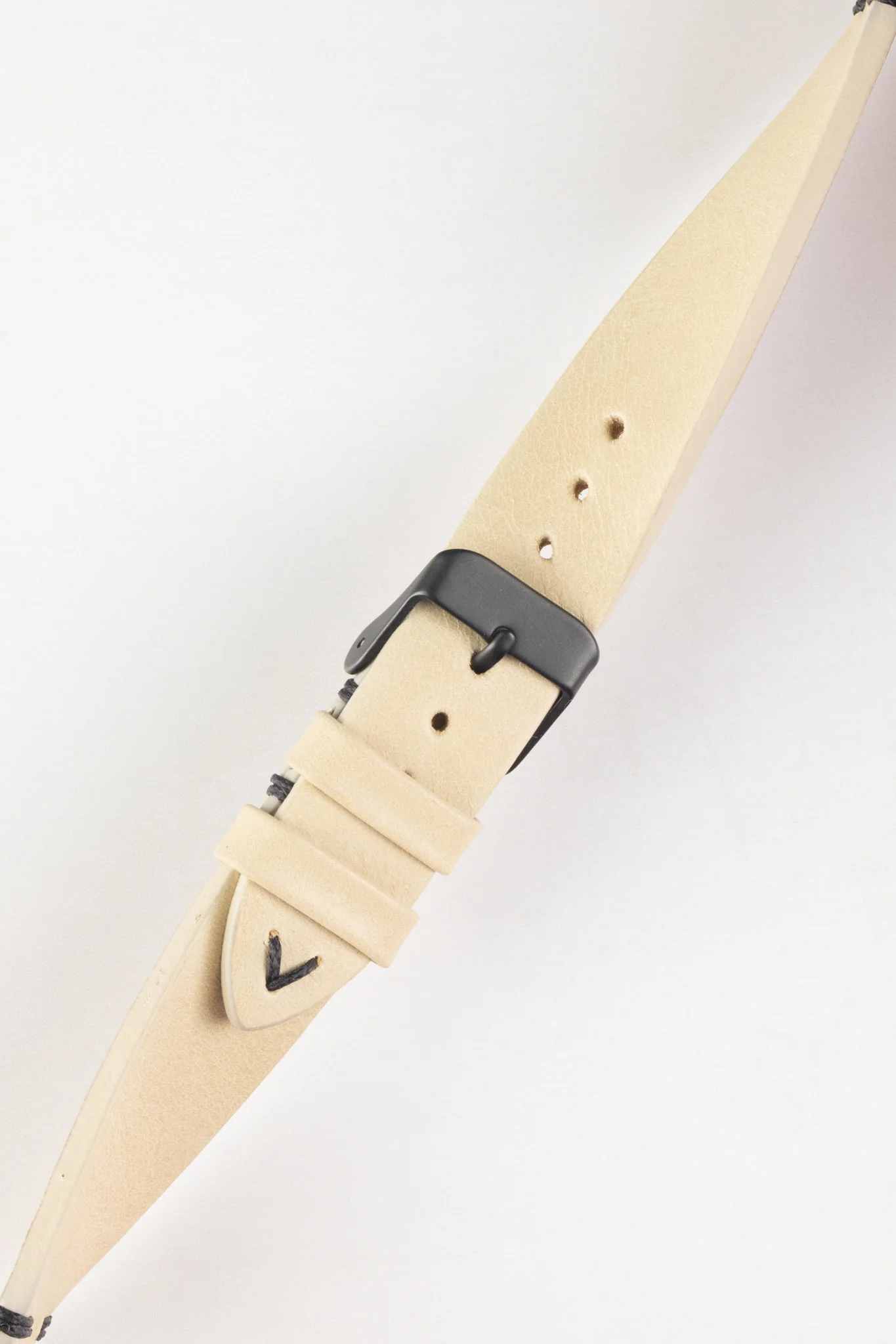 Pebro LEGACY Vintage Calfskin Leather Watch Strap in CREAM - Image 3