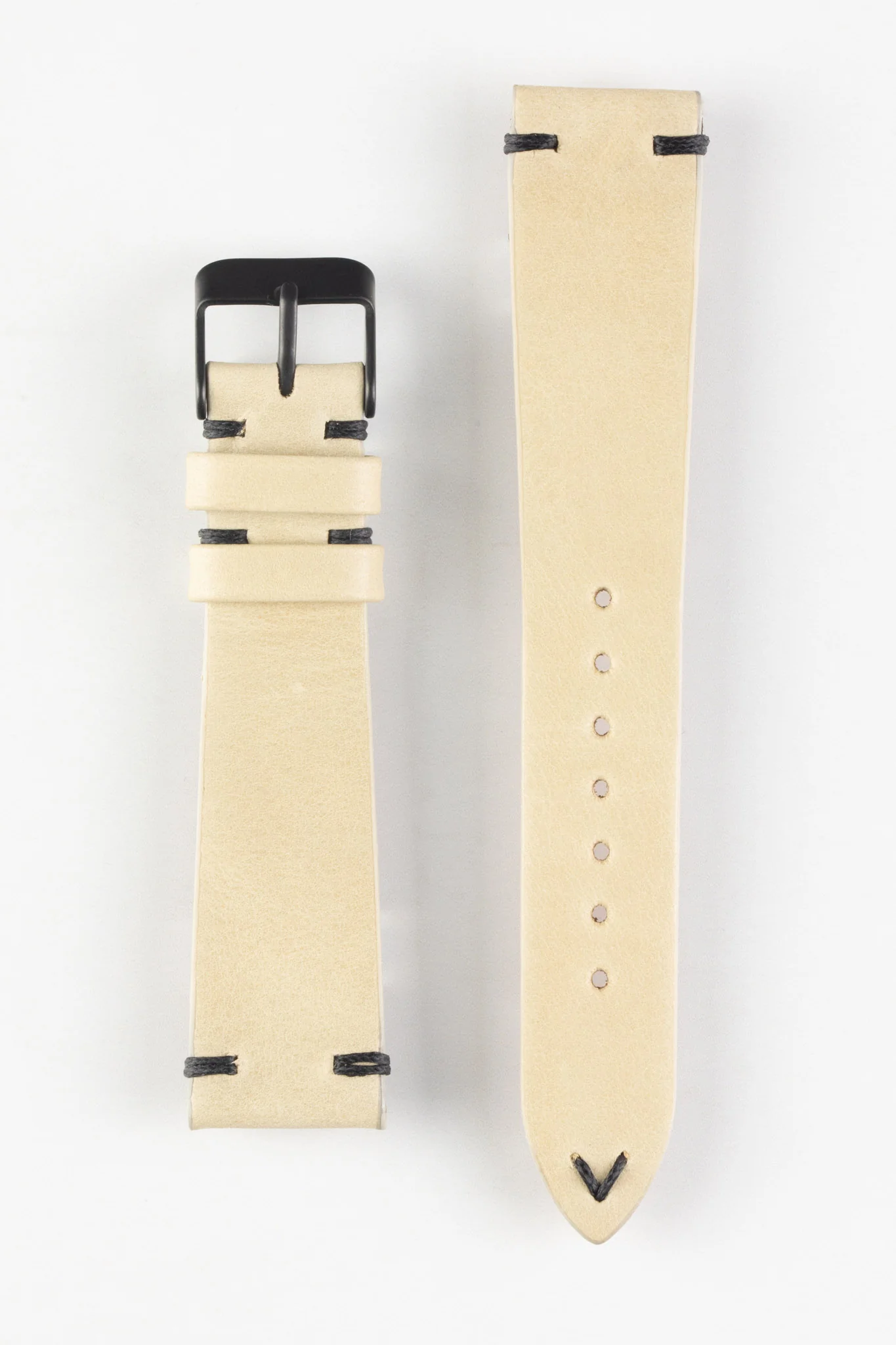 Pebro LEGACY Vintage Calfskin Leather Watch Strap in CREAM - Image 7