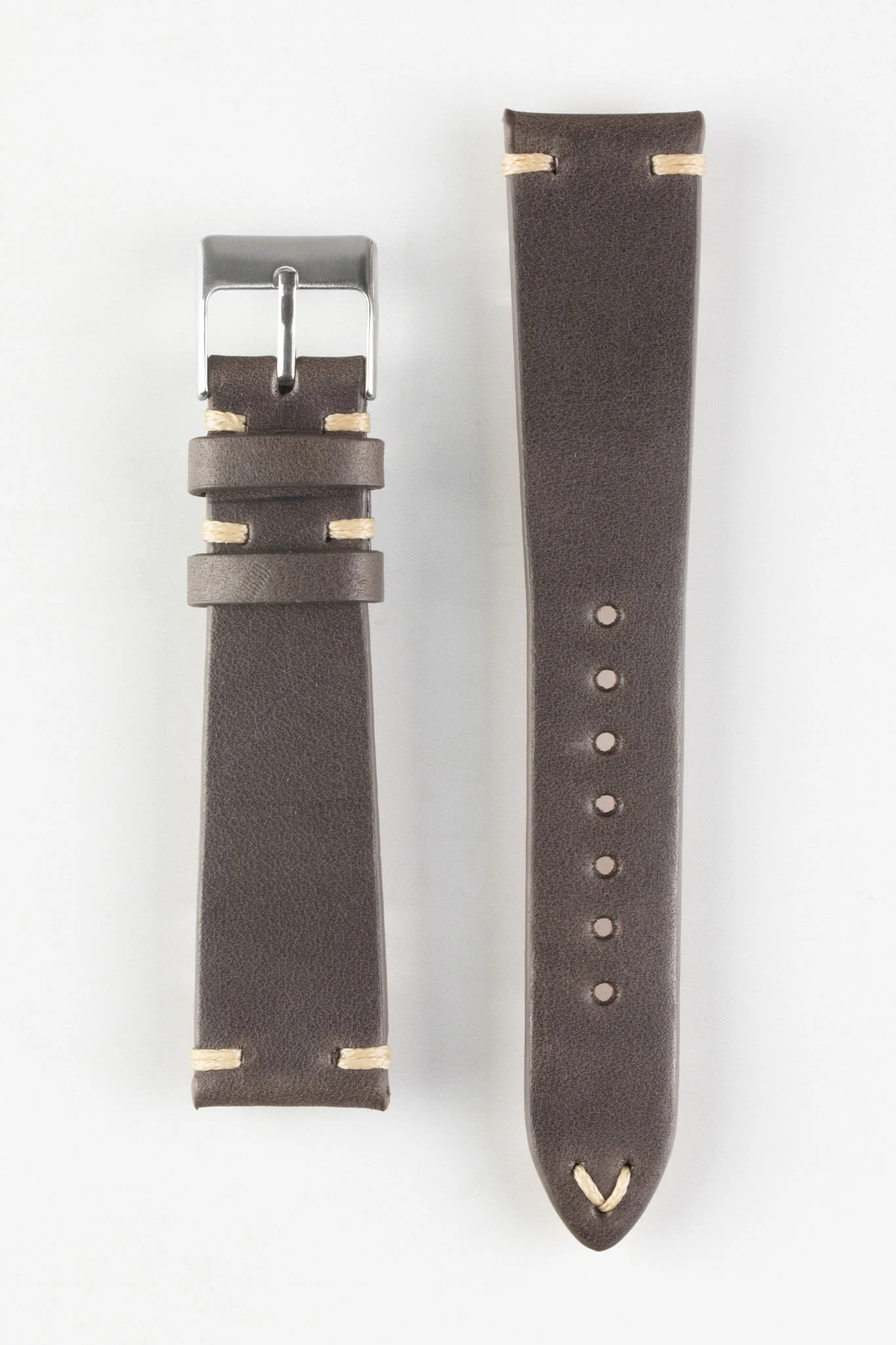 Pebro LEGACY Vintage Calfskin Leather Watch Strap in DARK BROWN - Image 7