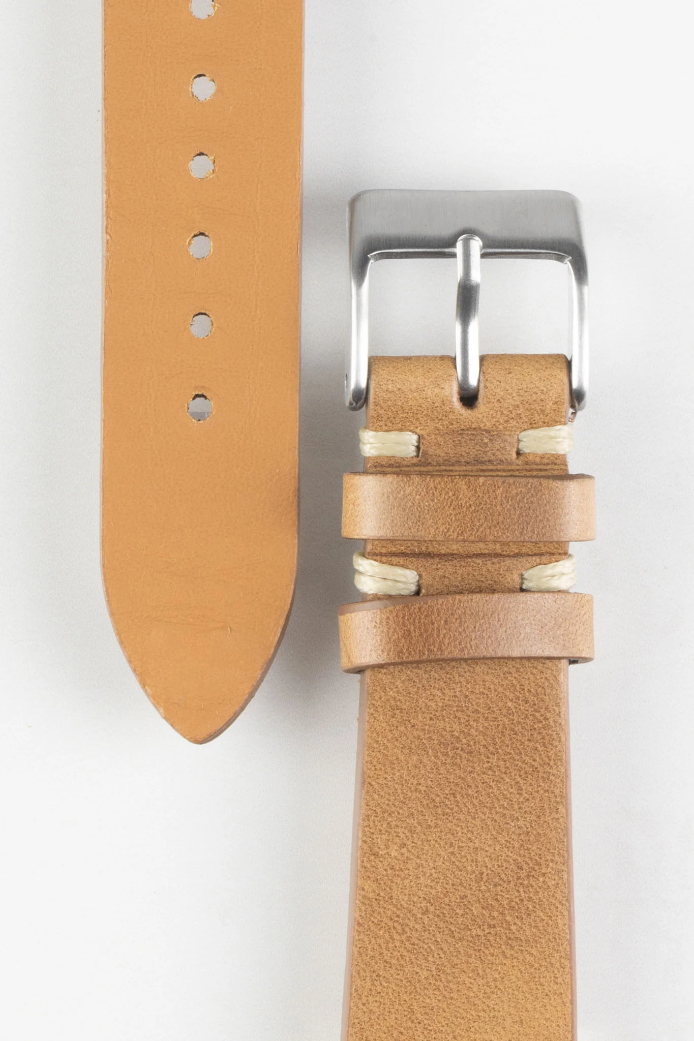 Pebro LEGACY Vintage Calfskin Leather Watch Strap in GOLD BROWN - Image 2