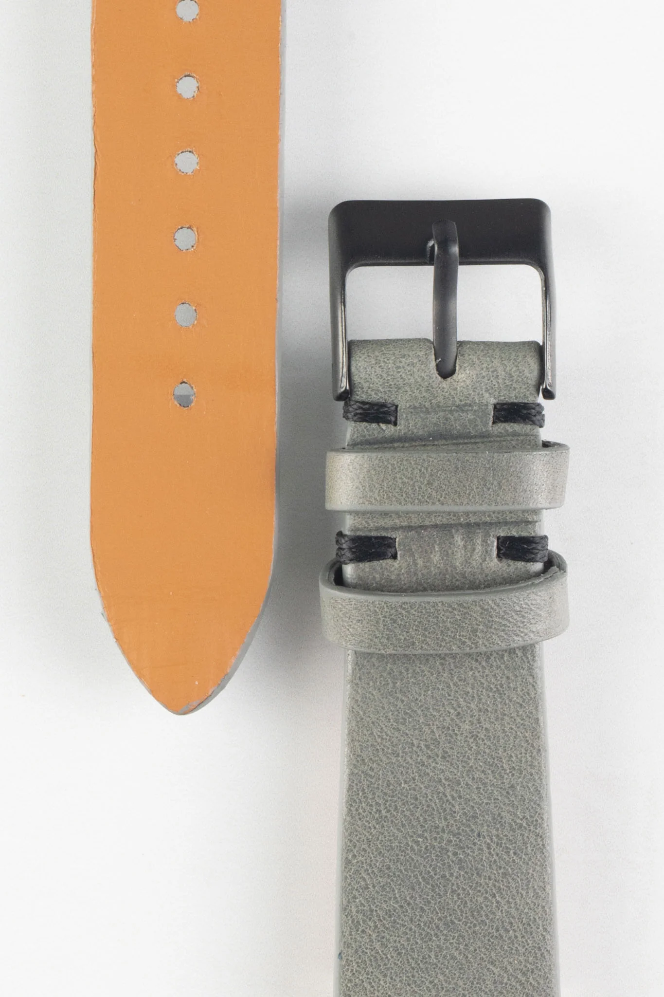 Pebro LEGACY Vintage Calfskin Leather Watch Strap in GREY - Image 2