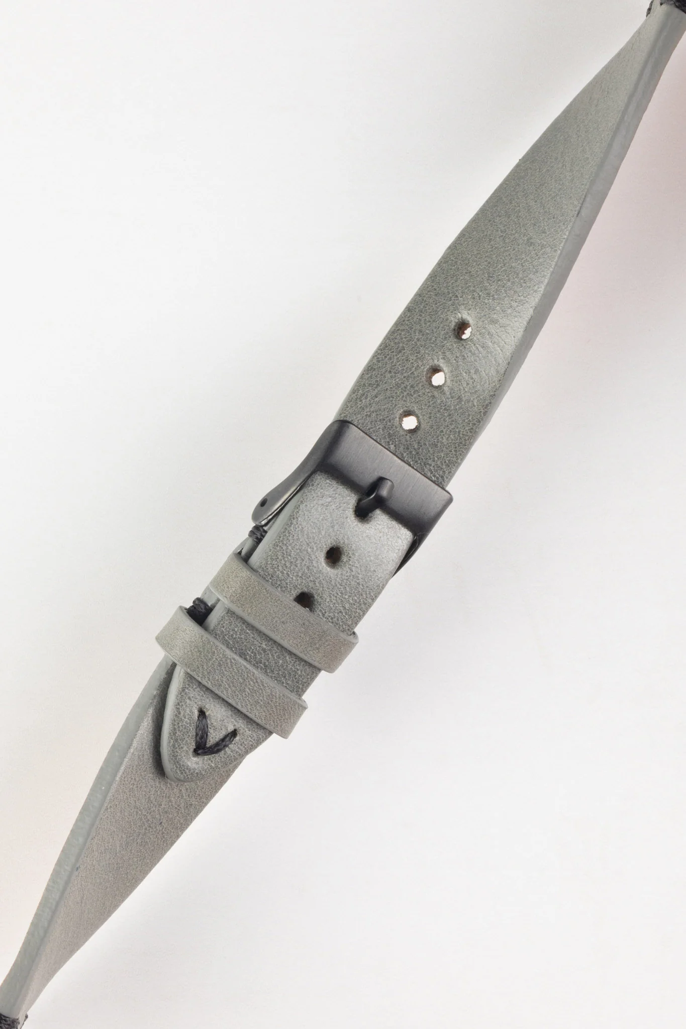 Pebro LEGACY Vintage Calfskin Leather Watch Strap in GREY - Image 3