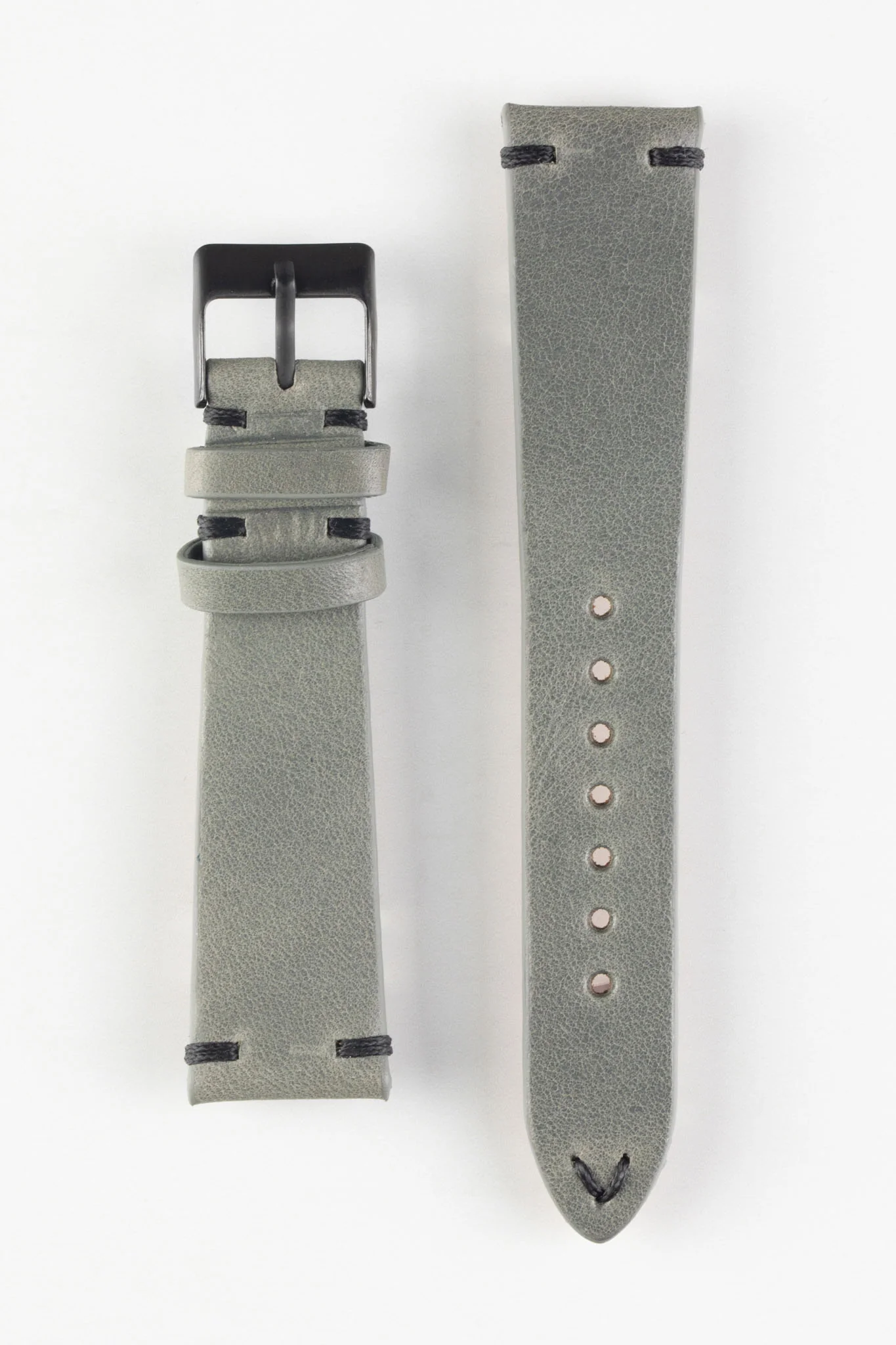 Pebro LEGACY Vintage Calfskin Leather Watch Strap in GREY - Image 7