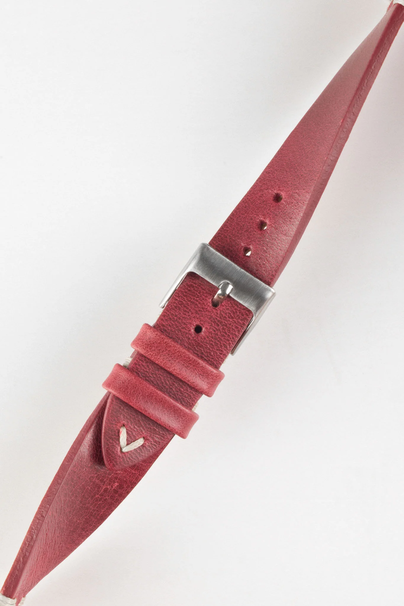 Pebro LEGACY Vintage Calfskin Leather Watch Strap in RED - Image 3