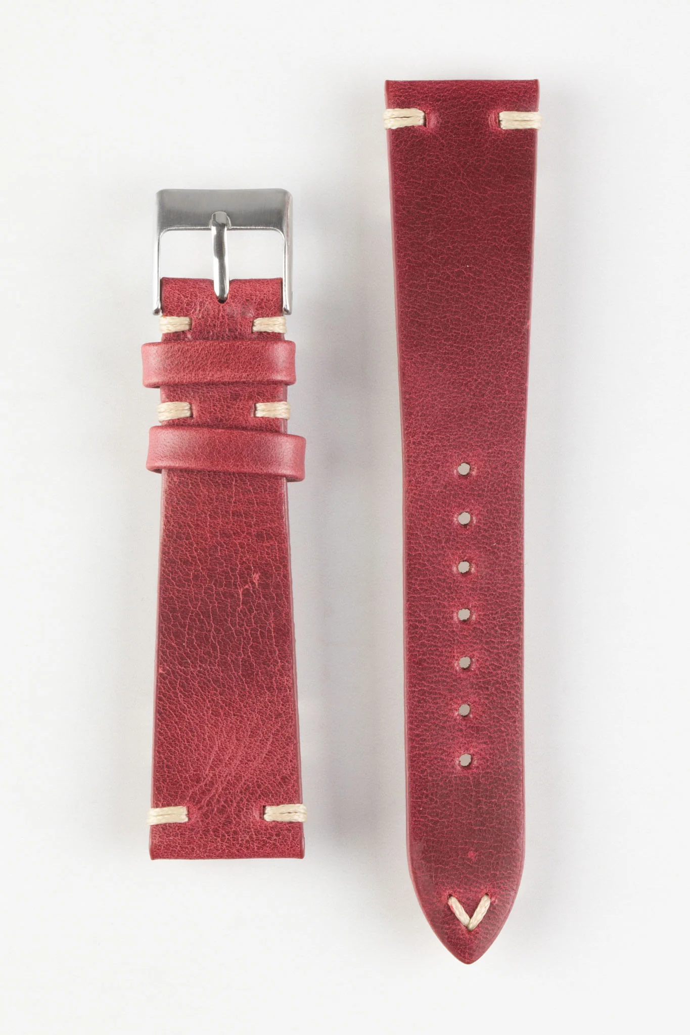 Pebro LEGACY Vintage Calfskin Leather Watch Strap in RED - Image 7